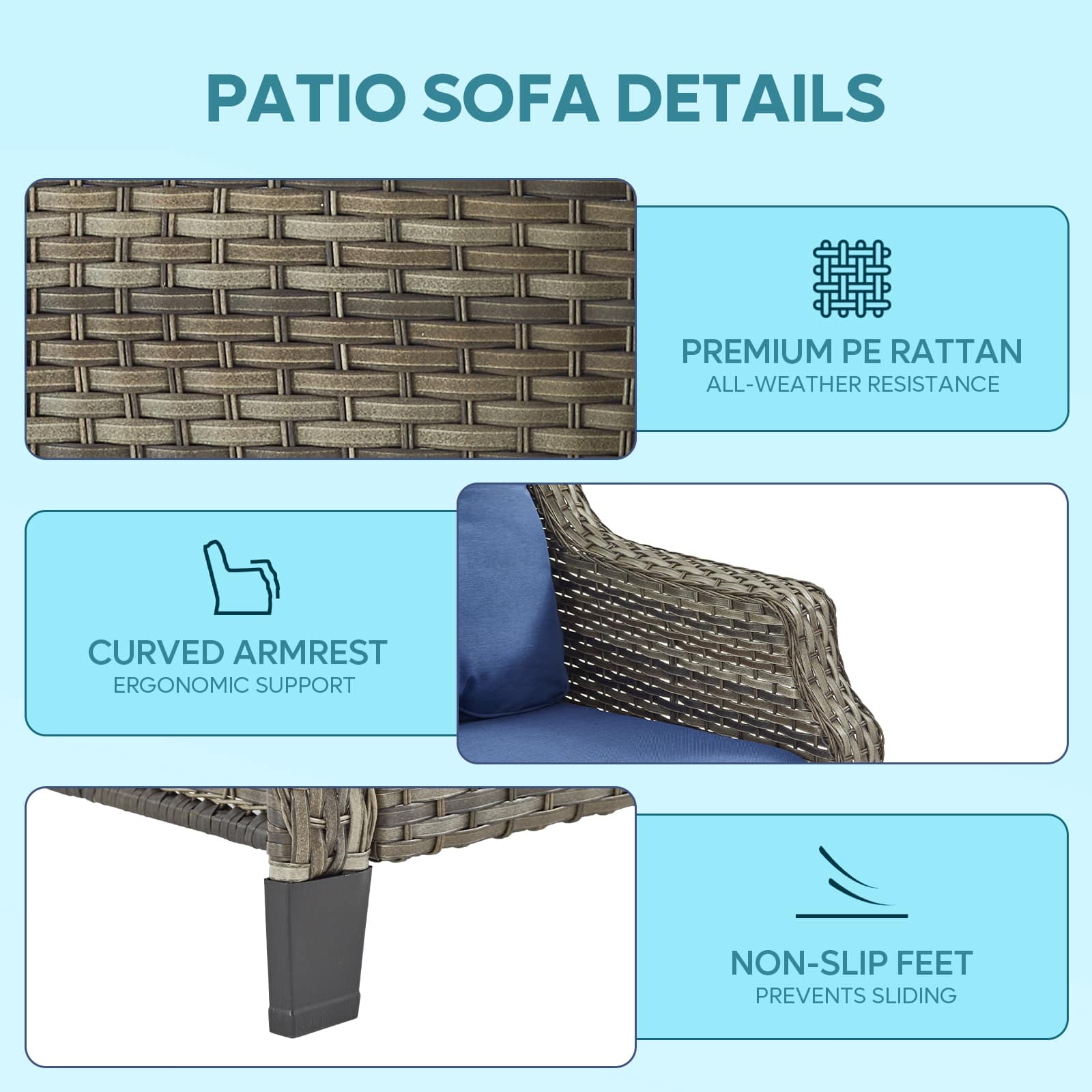 Bestier USLOW-O500218C-BLUE Patio-Conversation-Sets - View #5