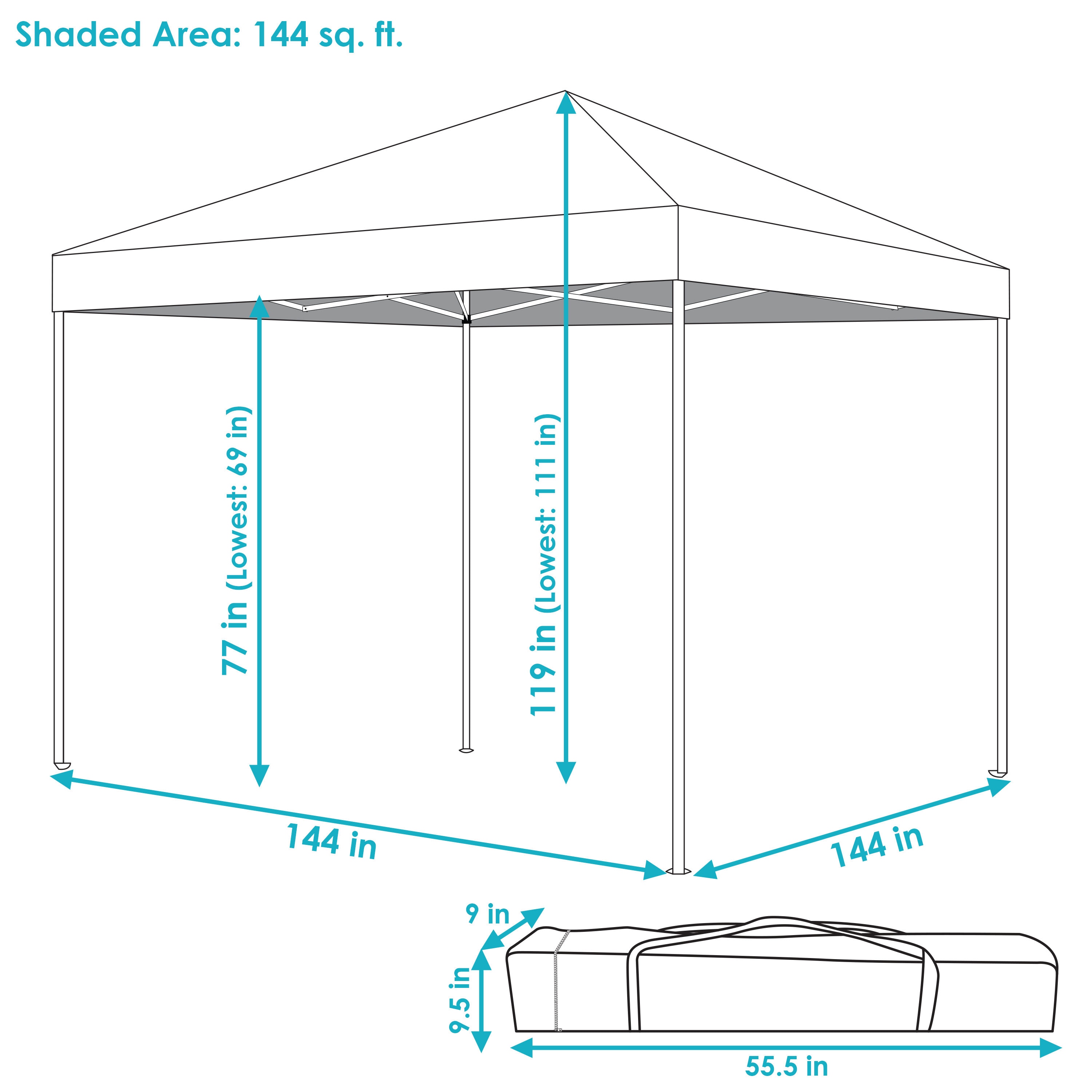 Sunnydaze Decor 12-ft x 12-ft Square Blue Pop-up Canopy WUY-922 at ...