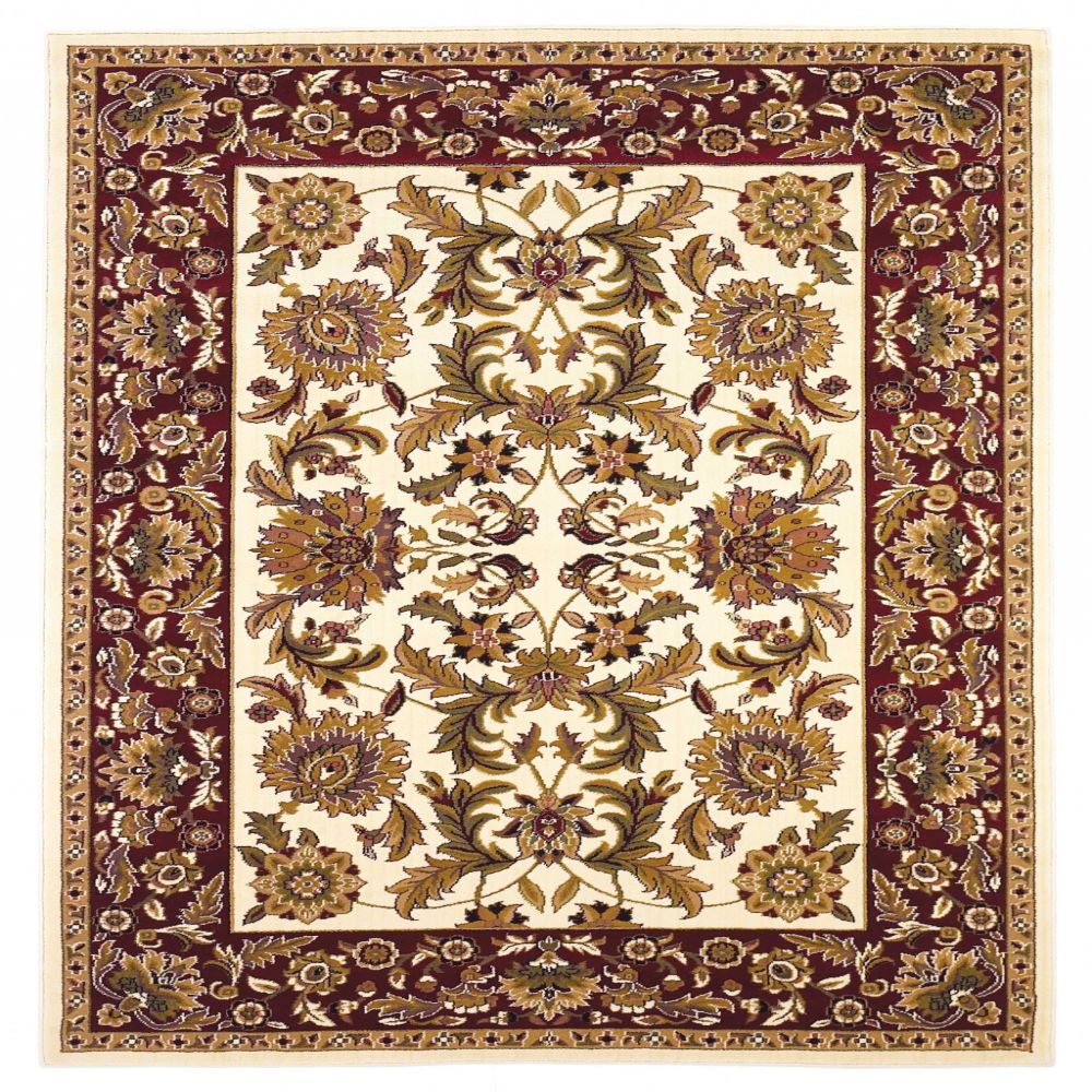 HomeRoots 353592 Bernadette 3 X 4 (ft) Rag Ivory Red Indoor Floral/Botanical Area Rug
