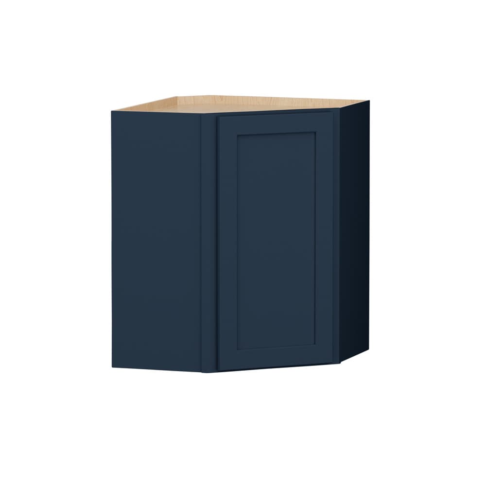 Shenandoah Breckenridge FOL 24-in W x 30-in H x 12-in D Navy Painted Diagonal Corner Wall Fully Assembled Cabinet Recessed Panel Shaker
