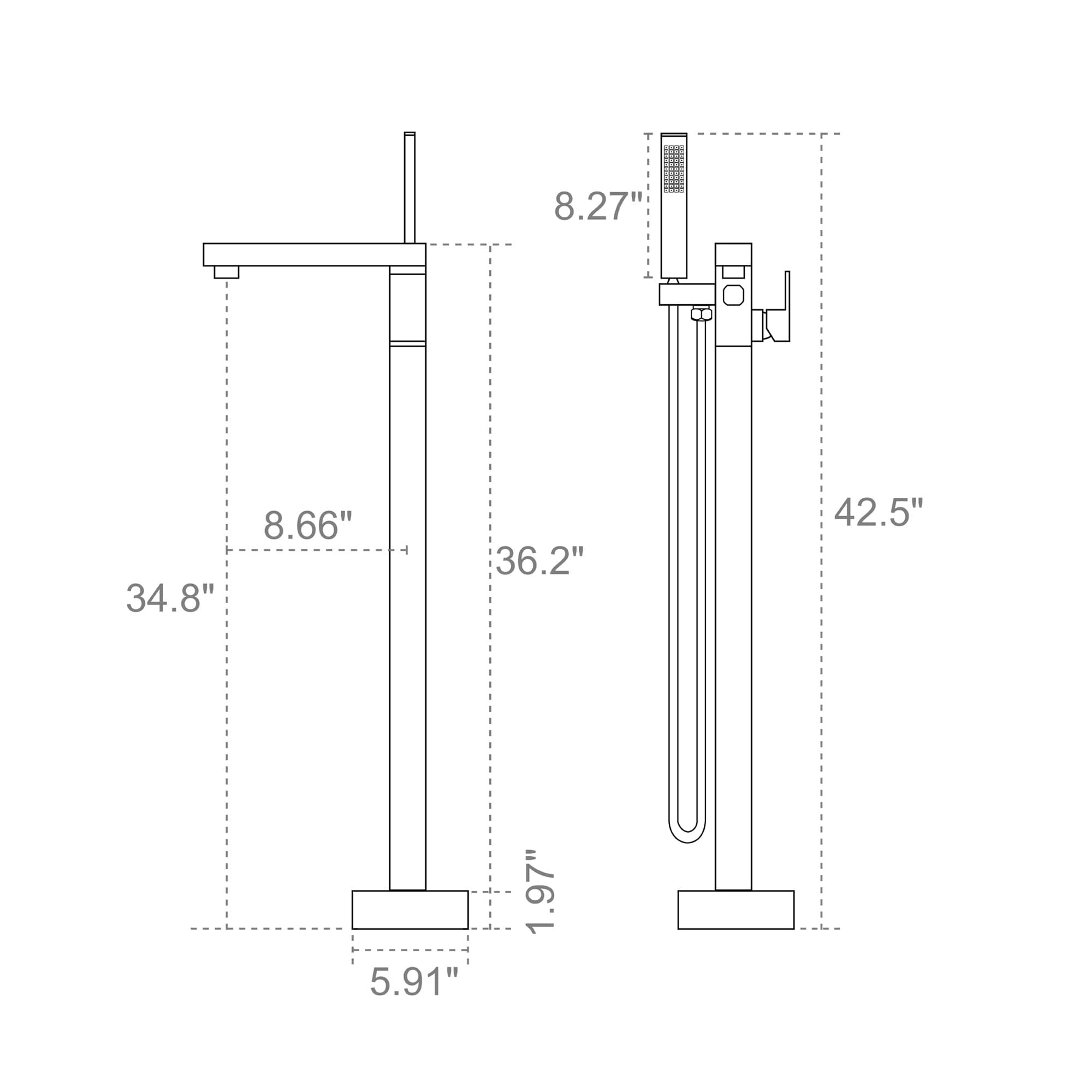 Clihome TC-085BB-BF Roman-Tub-Faucets - View #2