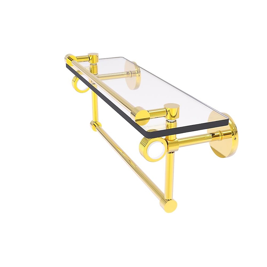Allied Brass Clearview Polished Brass 1-Tier Brass Wall Mount Bathroom Shelf Allied Brass Clearview Polished Brass 1-Tier Brass Wall Mount Bathroom Shelf