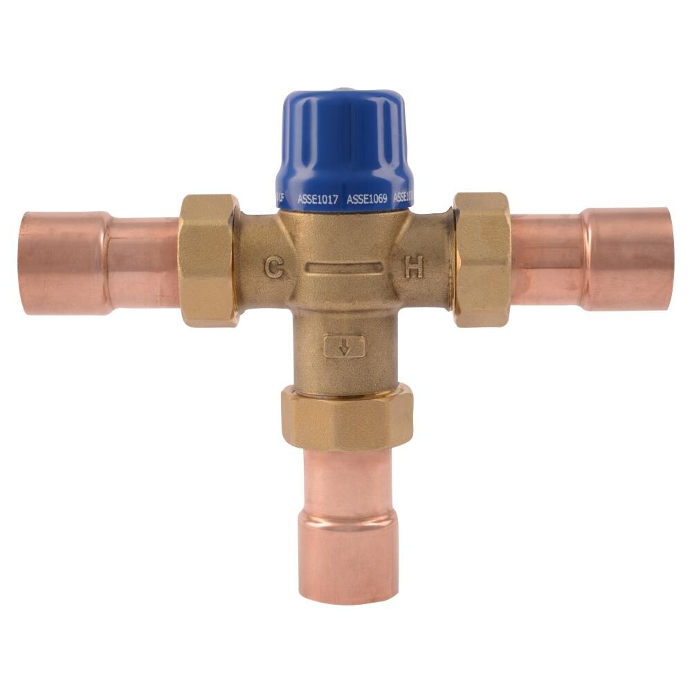 Cash Acme 1-in Copper Sweat x OD Copper Brass Thermostatic Mixing Valve in the Tub & Shower Valves department at Lowes.com