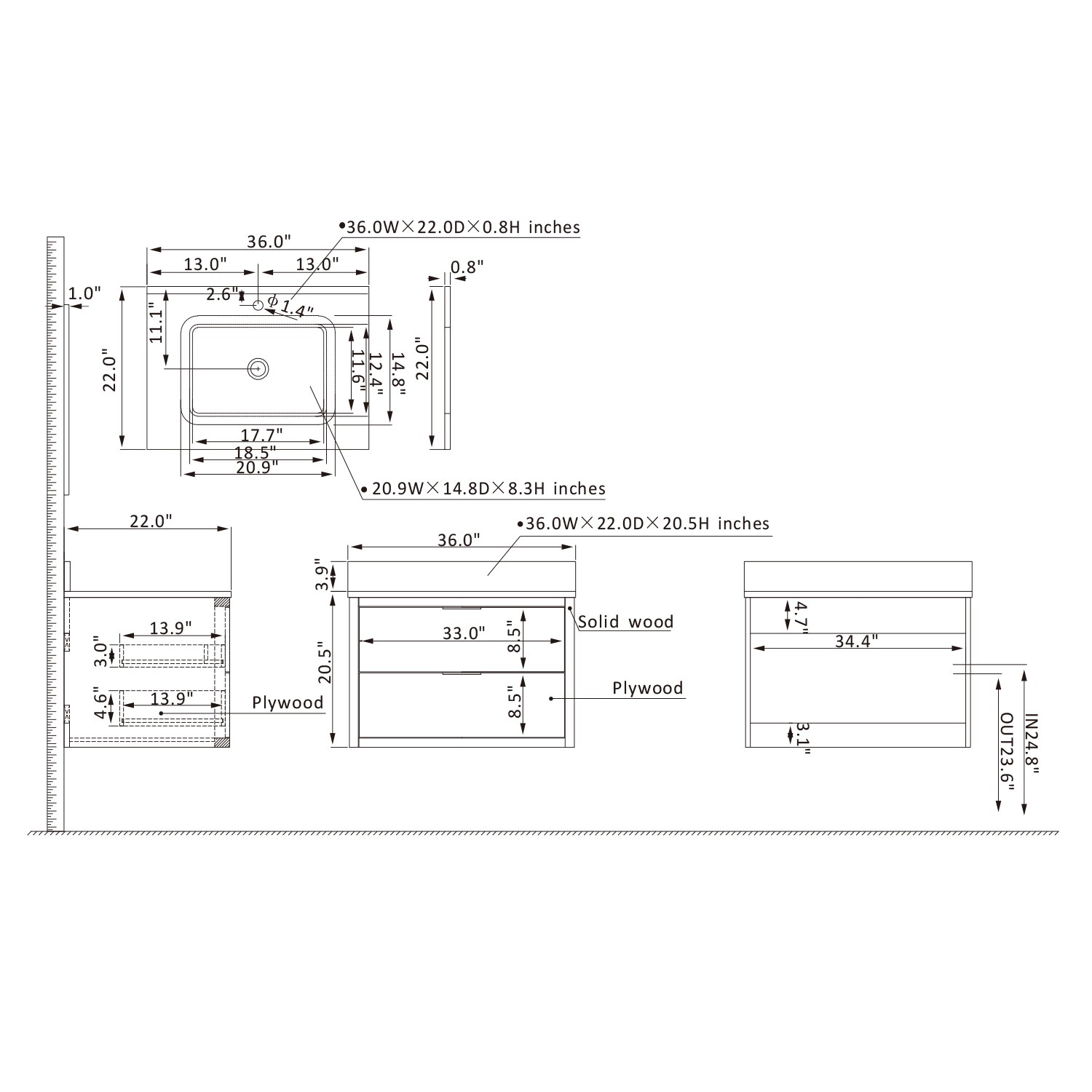 Altair 547036-CR-AW-NM Bath-Vanity-Combo - View #10
