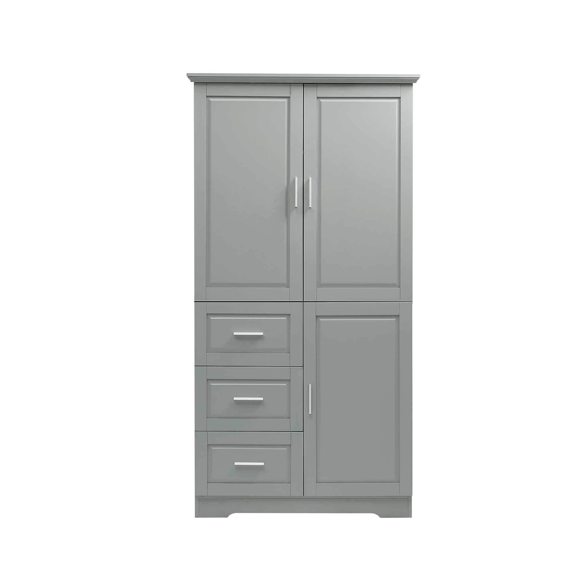Siavonce 32.6-in W x 62.2-in H MDF Grey Freestanding Utility Storage Cabinet