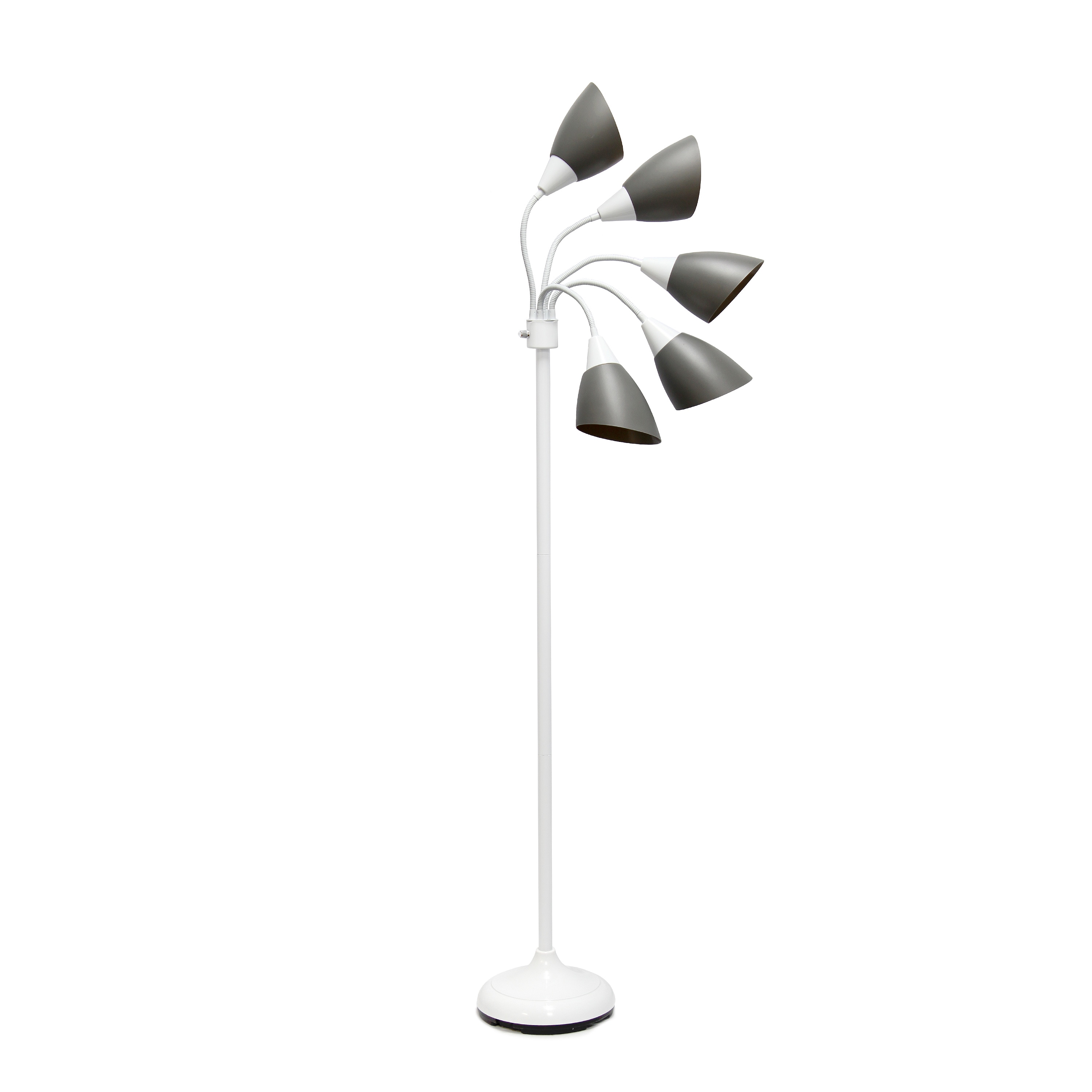 Whimsical White 67" Adjustable Multi-Head Arc Floor Lamp for Kids