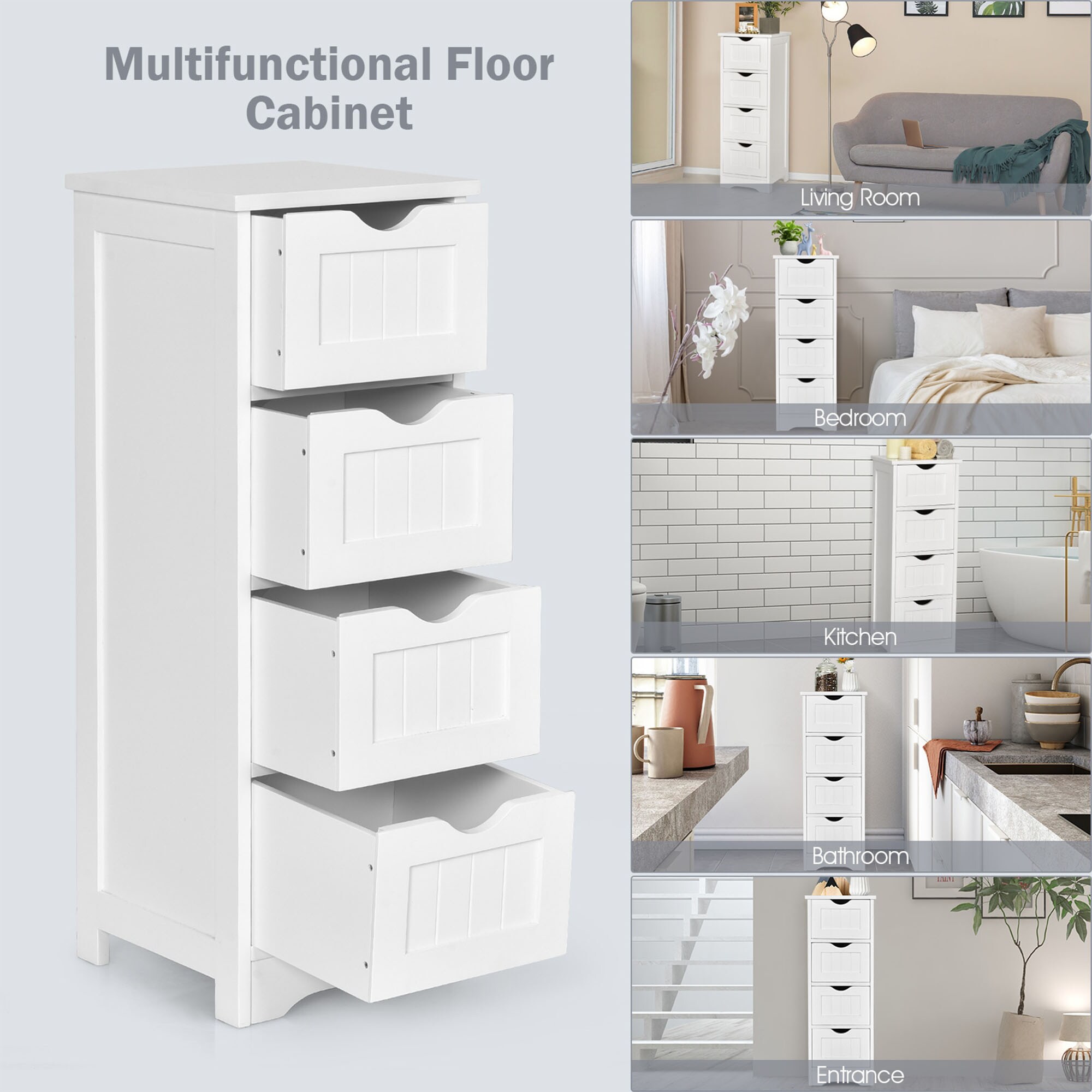 WELLFOR OUJ66969WH Linen-Cabinets - View #5