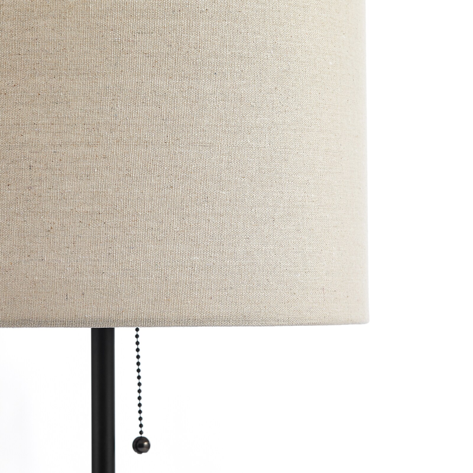 KAWOTI Equitte 1-in Black Table Lamp with Fabric Shade in the Table ...