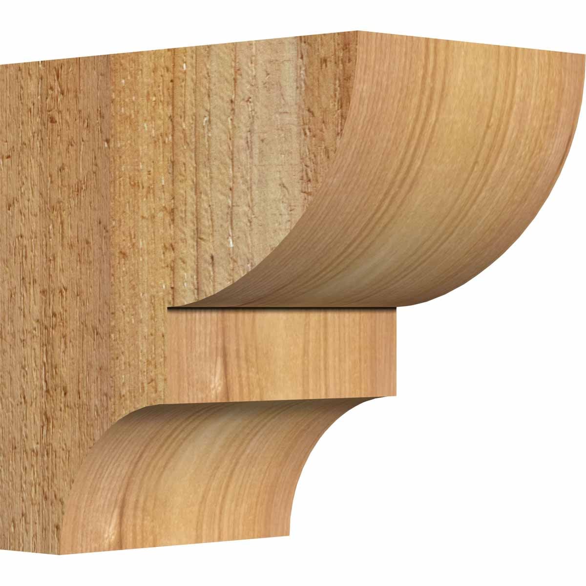 Ekena Millwork COR04X06X06RID00RWR 4-in x 6-in x 6-in Ridgewood Unfinished Western red cedar Wood Paintable/Stainable Corbel