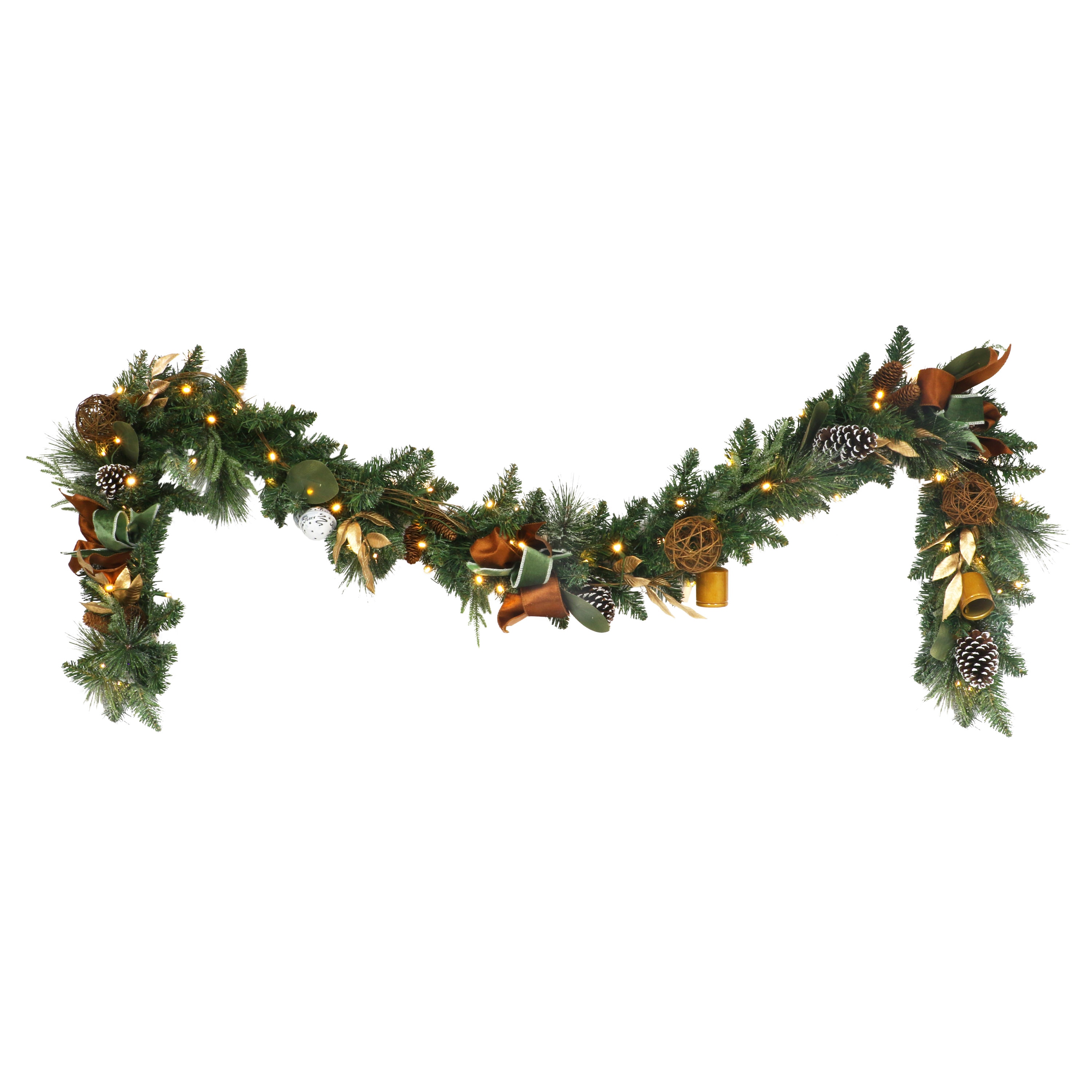 Puleo International 4456-G9A-10C1 Indoor/Outdoor Pre-lit Electrical outlet 9-Feet Artificial Garland Clear Incandescent Lights
