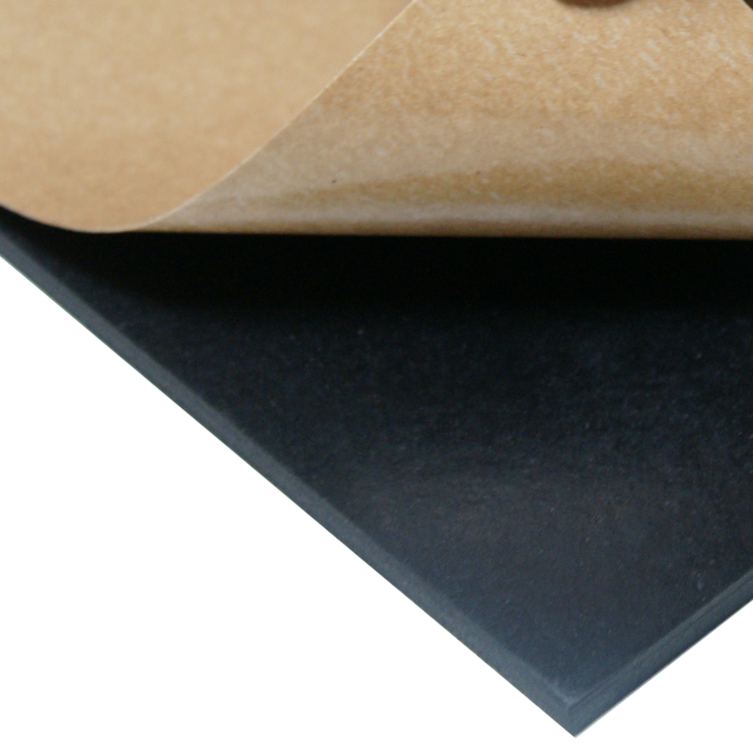 Rubber Cal Neoprene Sheet- 70A Durometer- Smooth Finish- Adhesive Backing- 0.25-in Thick x 12-in Width x 24-in Length- Black
