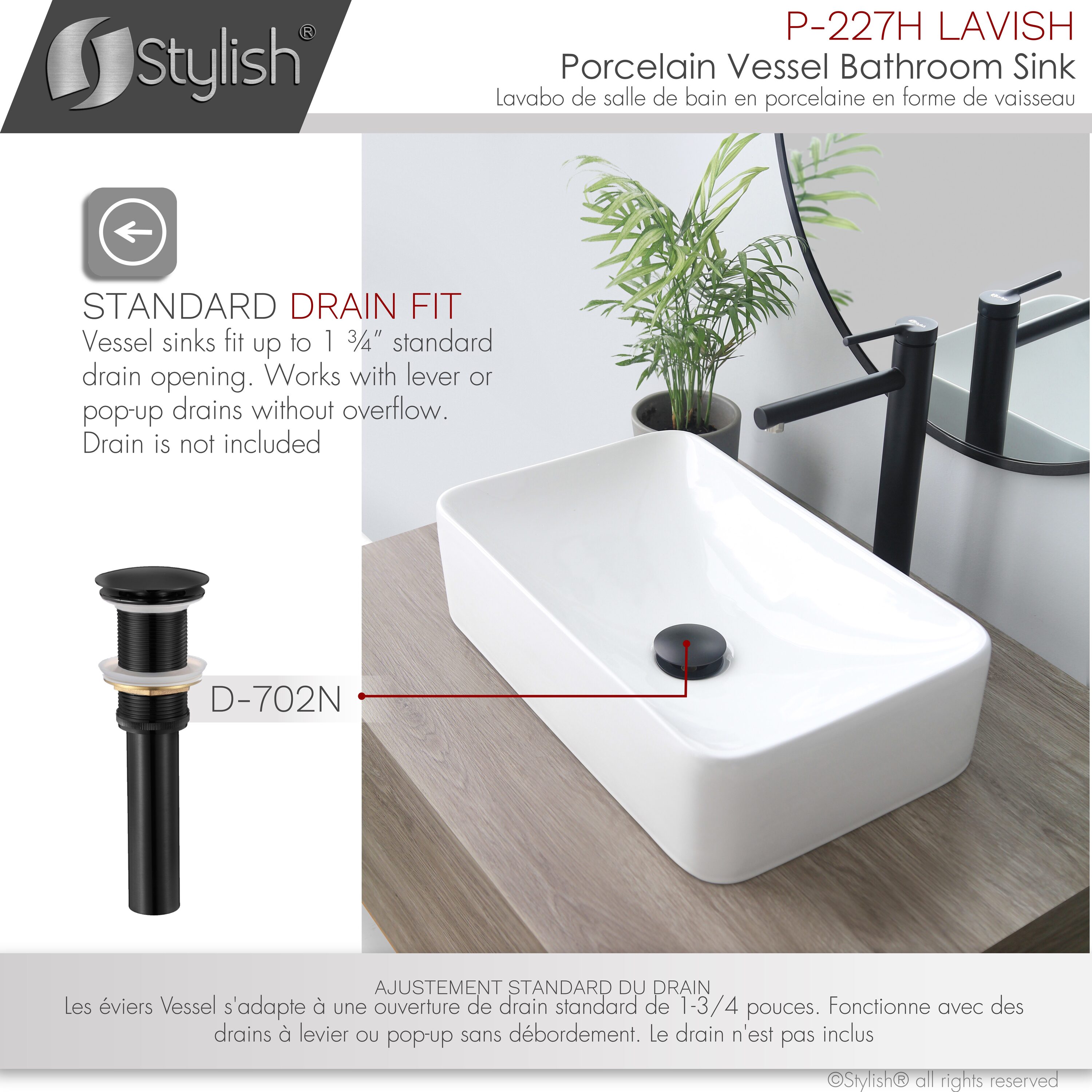 Stylish P-227H Bath-Sink - View #3