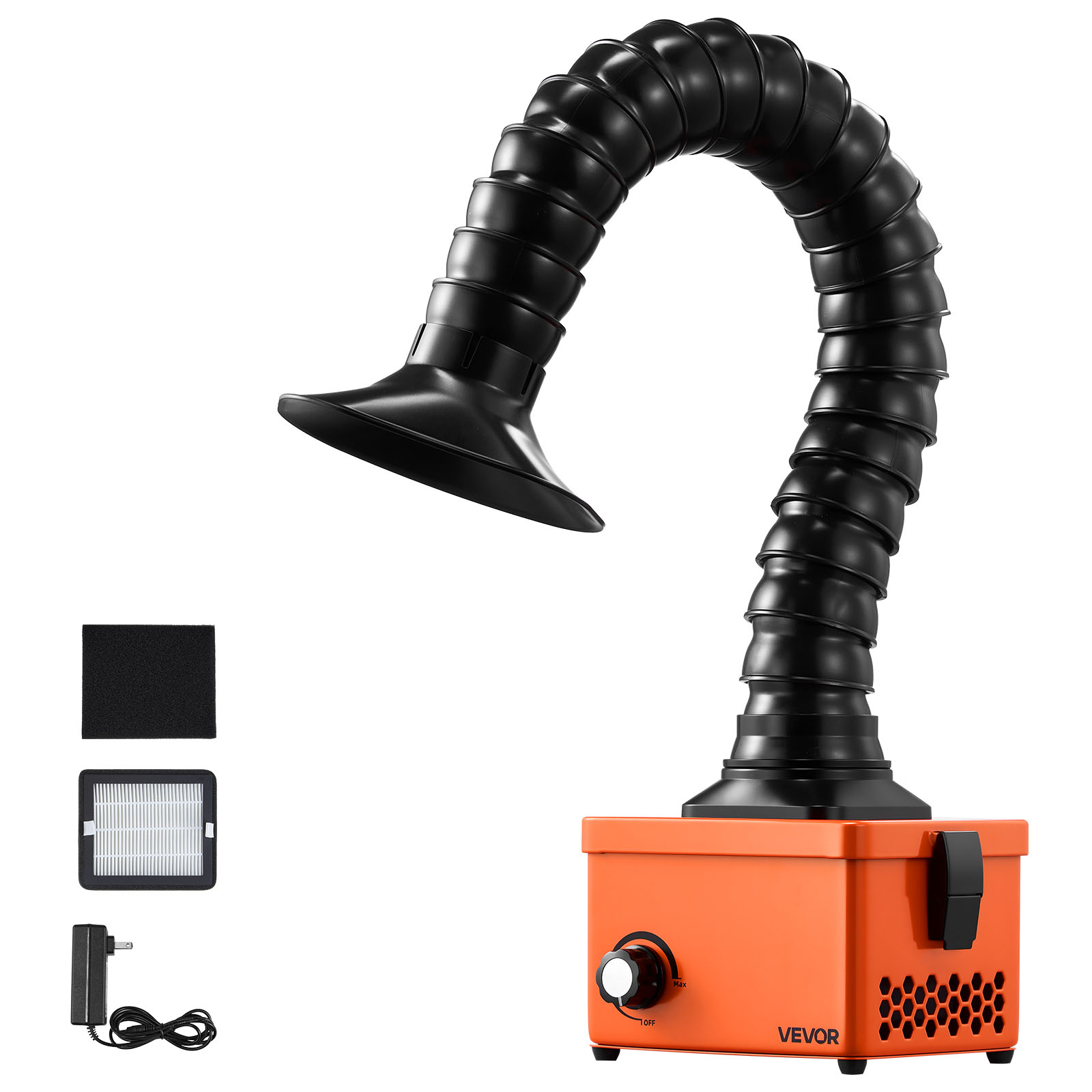VEVOR Solder Fume Extractor 3 -Speed Orange HEPA Air Purifier (Covers: 300-sq ft )