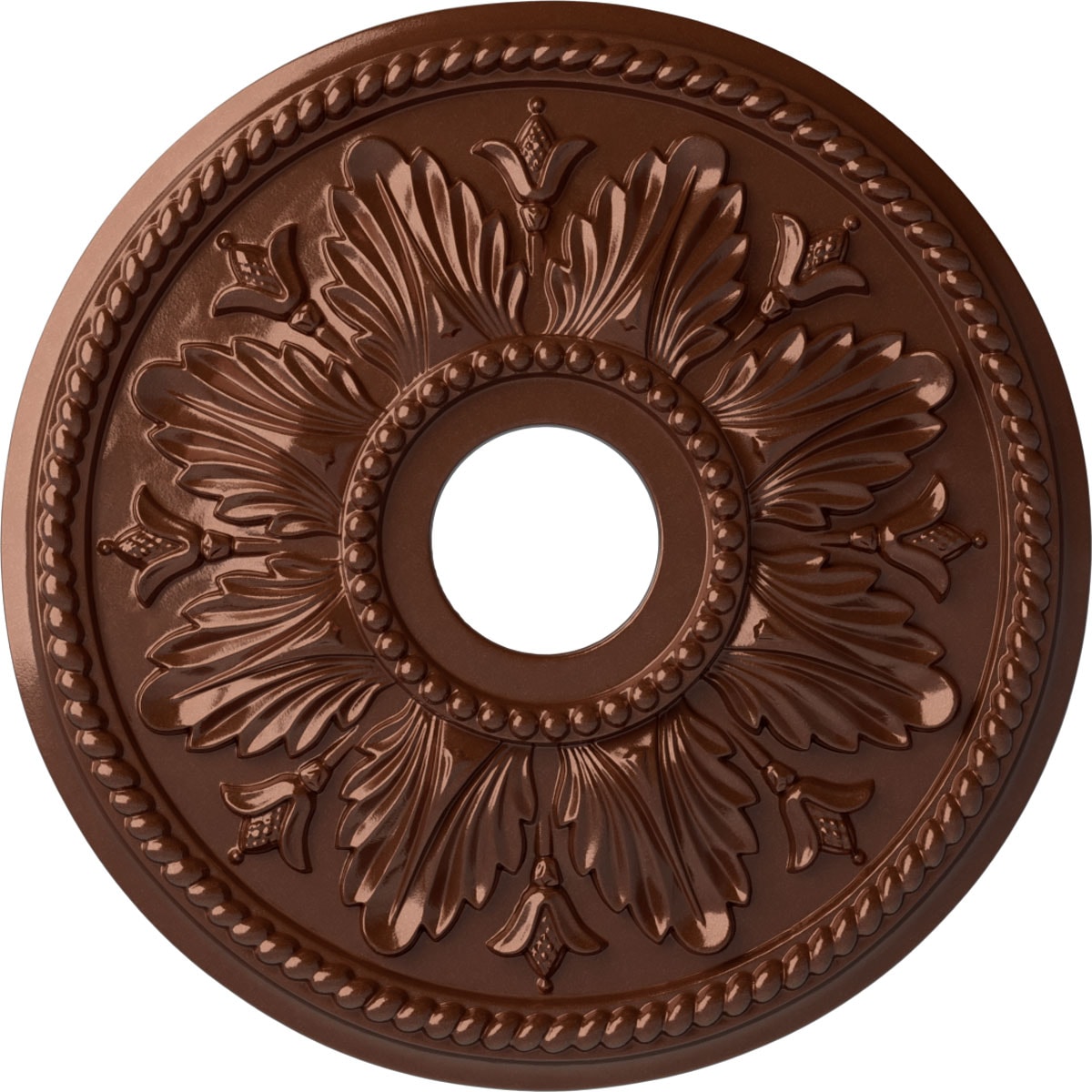 Ekena Millwork CM18ED1CPS Edinburgh 18.125-in W x 18.125-in L Painted Copper Penny Polyurethane Whole Ceiling Medallion