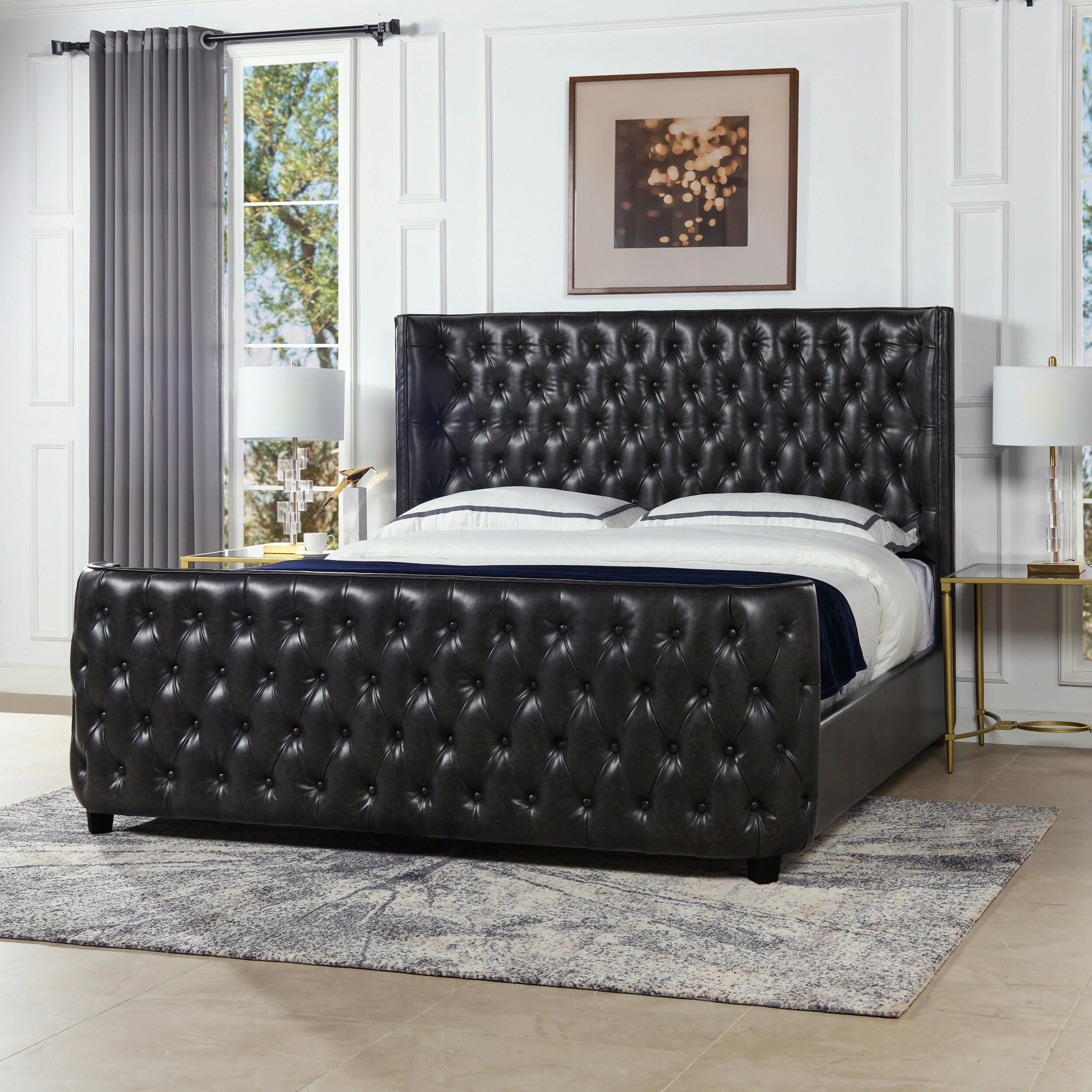 black plush bed