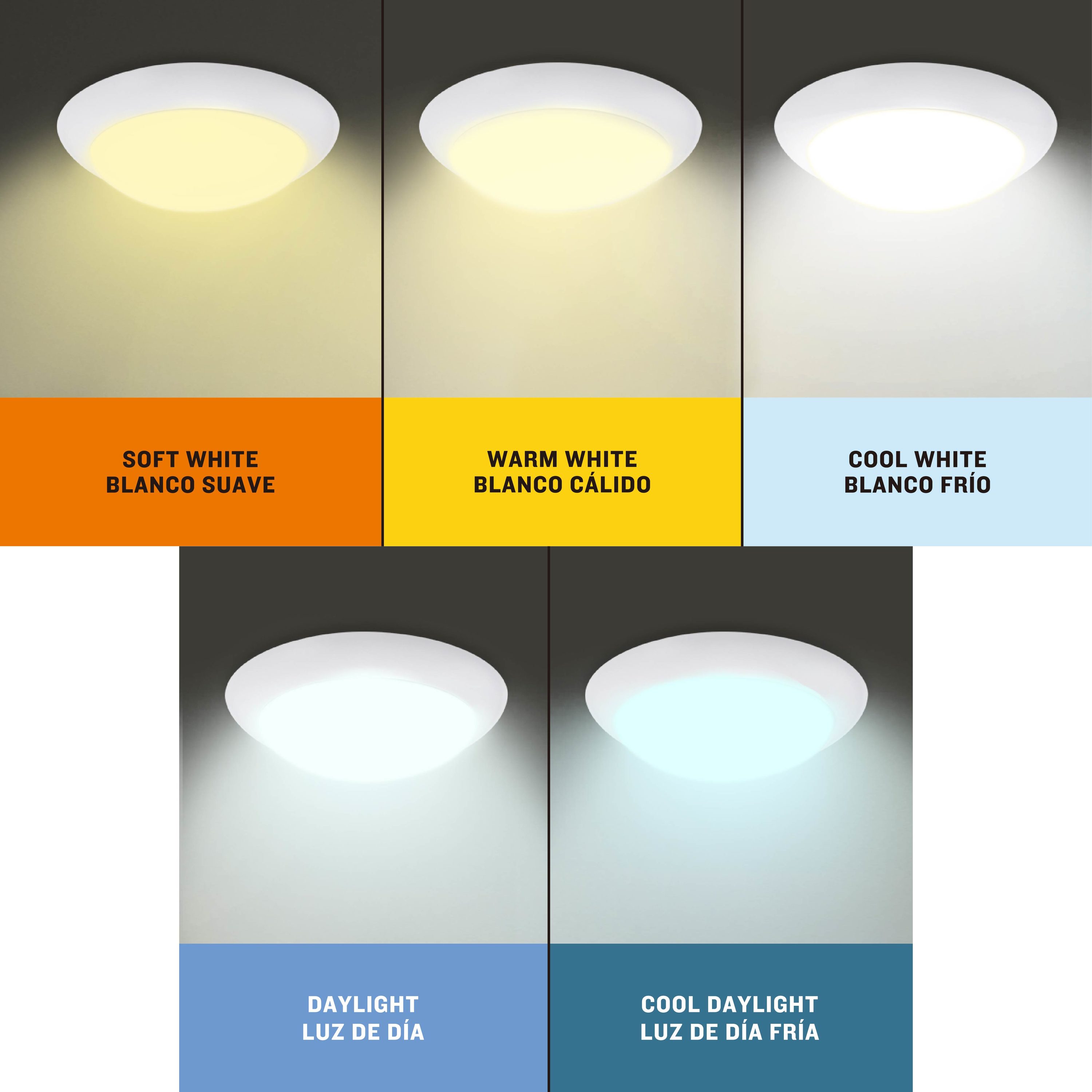 Project Source Color Changing 1-Light 11-in White LED Flush Mount 