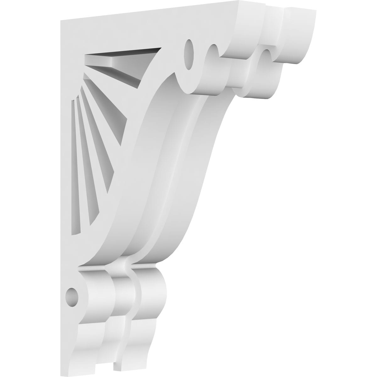 Ekena Millwork CORP01X04X06MA 1.875-in x 4-in x 6-in Marshall Unfinished White PVC Paintable Corbel