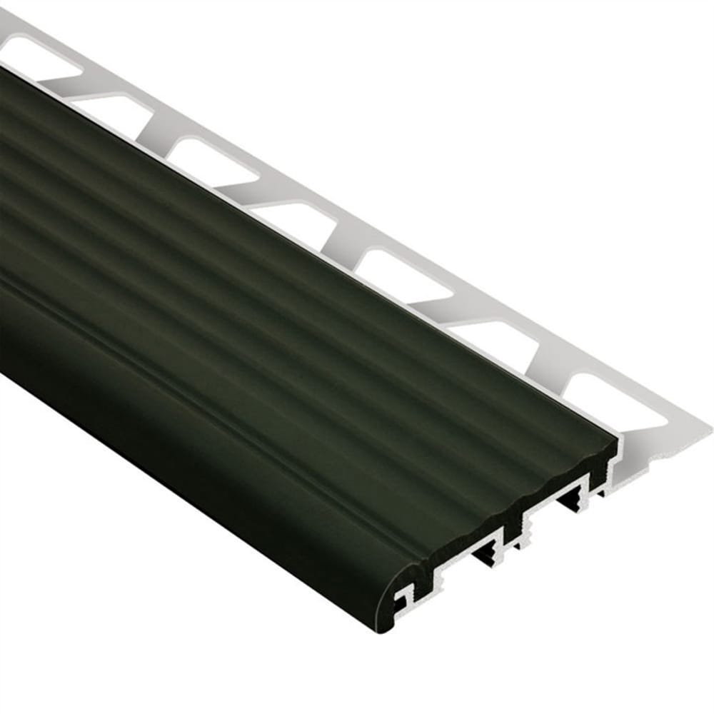 Schluter Systems GS8B Trep-B 0.313-in W x 98.5-in L Black Aluminum Stair nose Tile Edge Trim