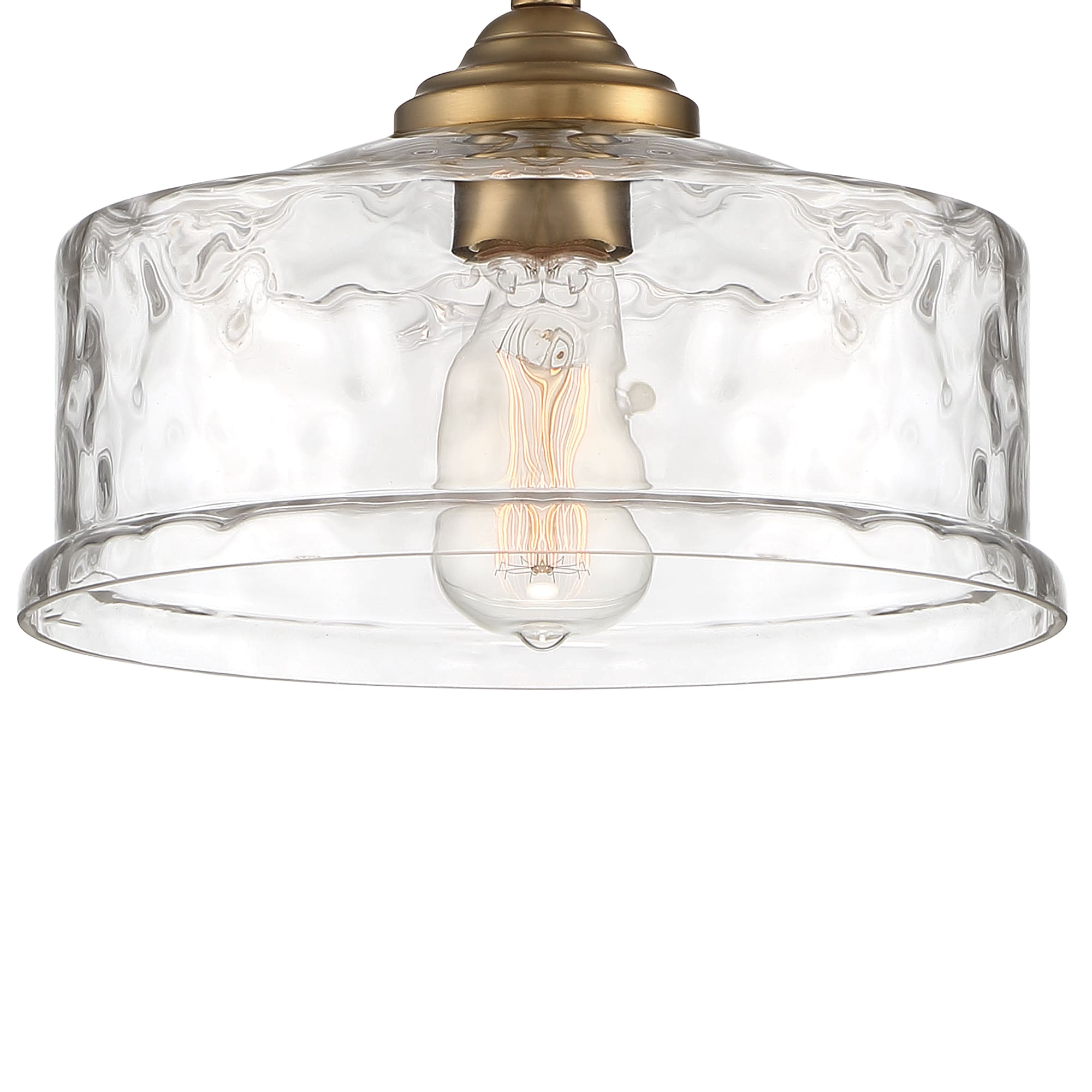 Drake 12" Brushed Gold Glass Drum Pendant Light