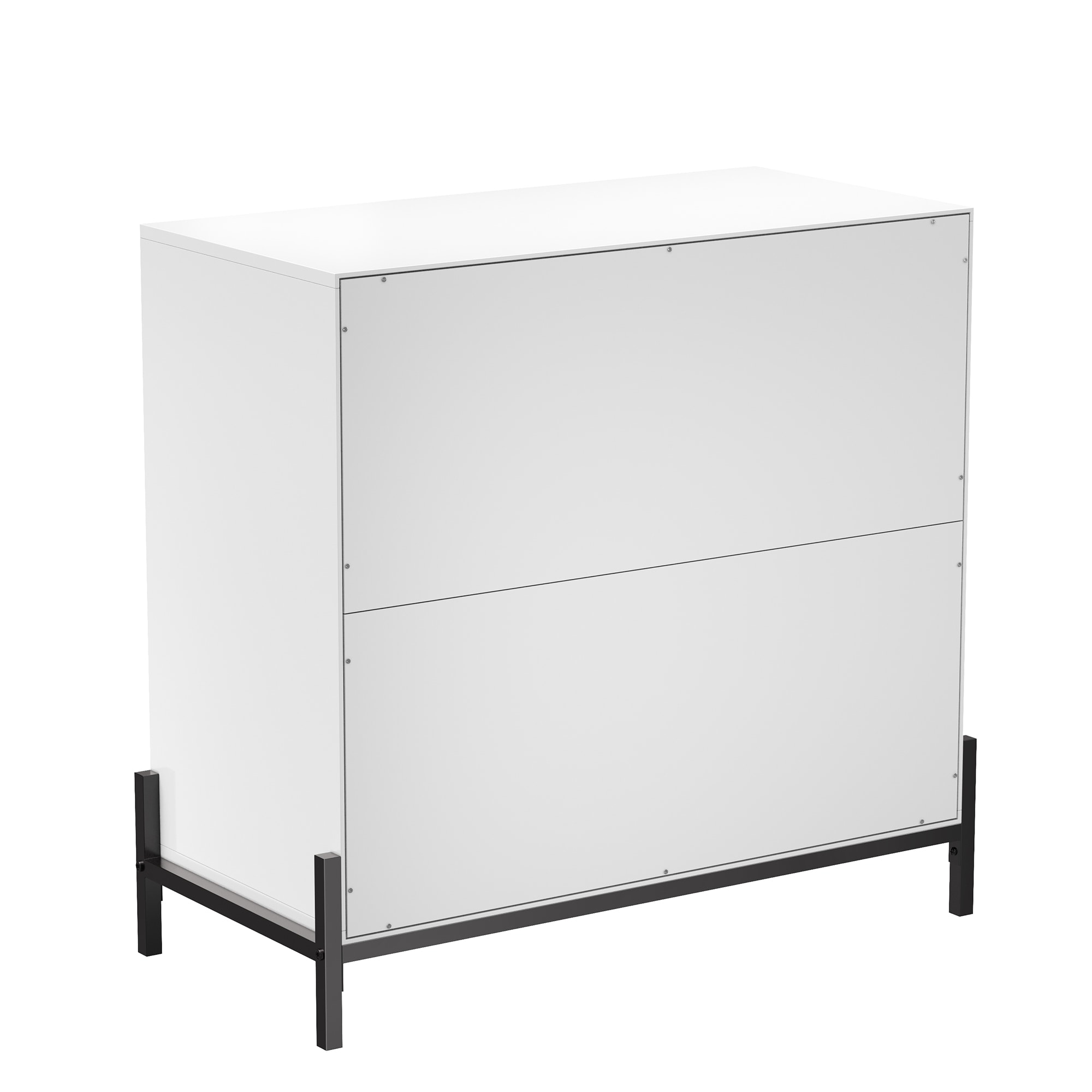 Clihome 2-Door Wooden Accent Storage Cabinet in White 33.1-in W x 31.5-in H Mdf White Freestanding Utility Storage Cabinet