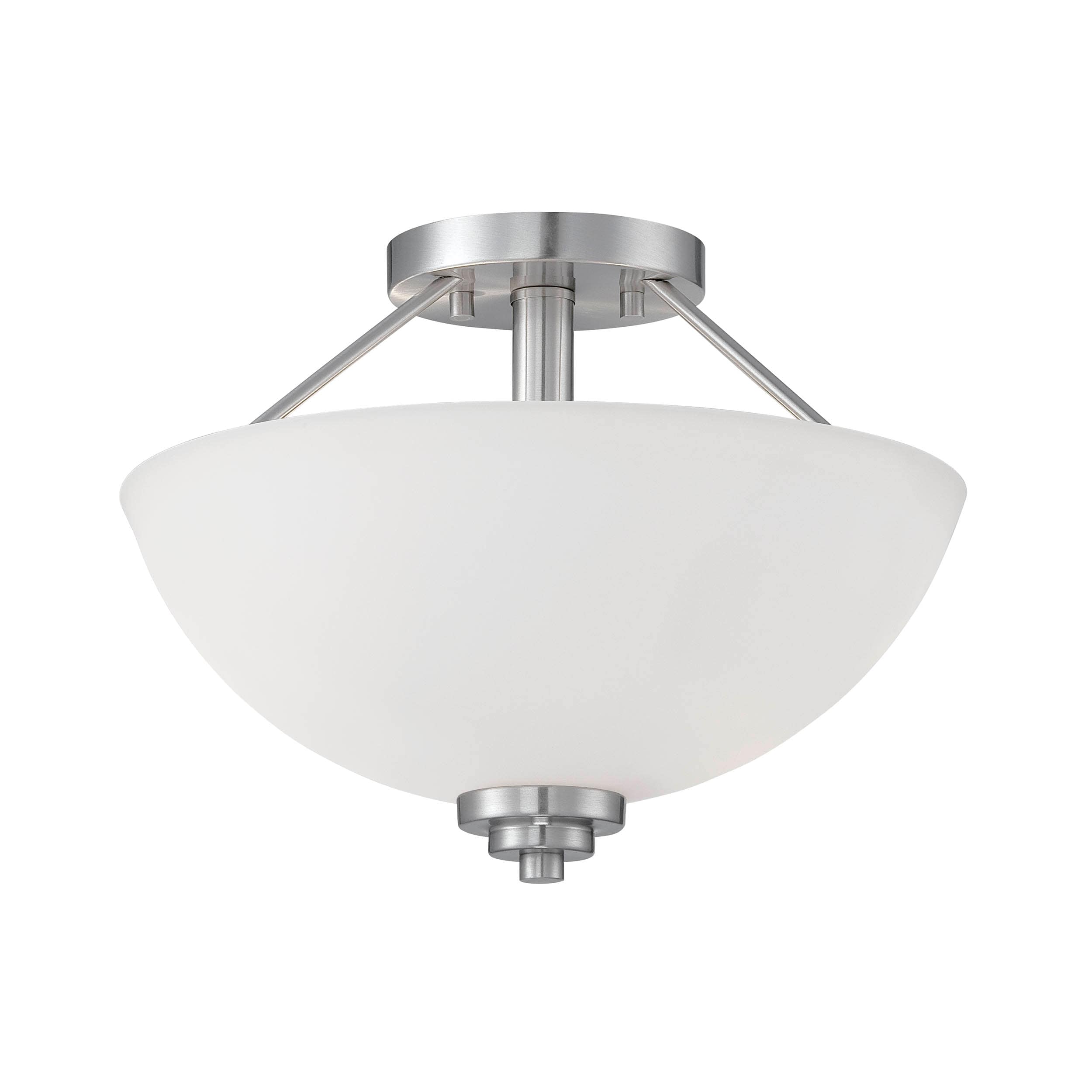 Millennium Lighting 3152-SN Durham 2 -Light 13.5-in Satin Nickel Semi Flush Mount Light