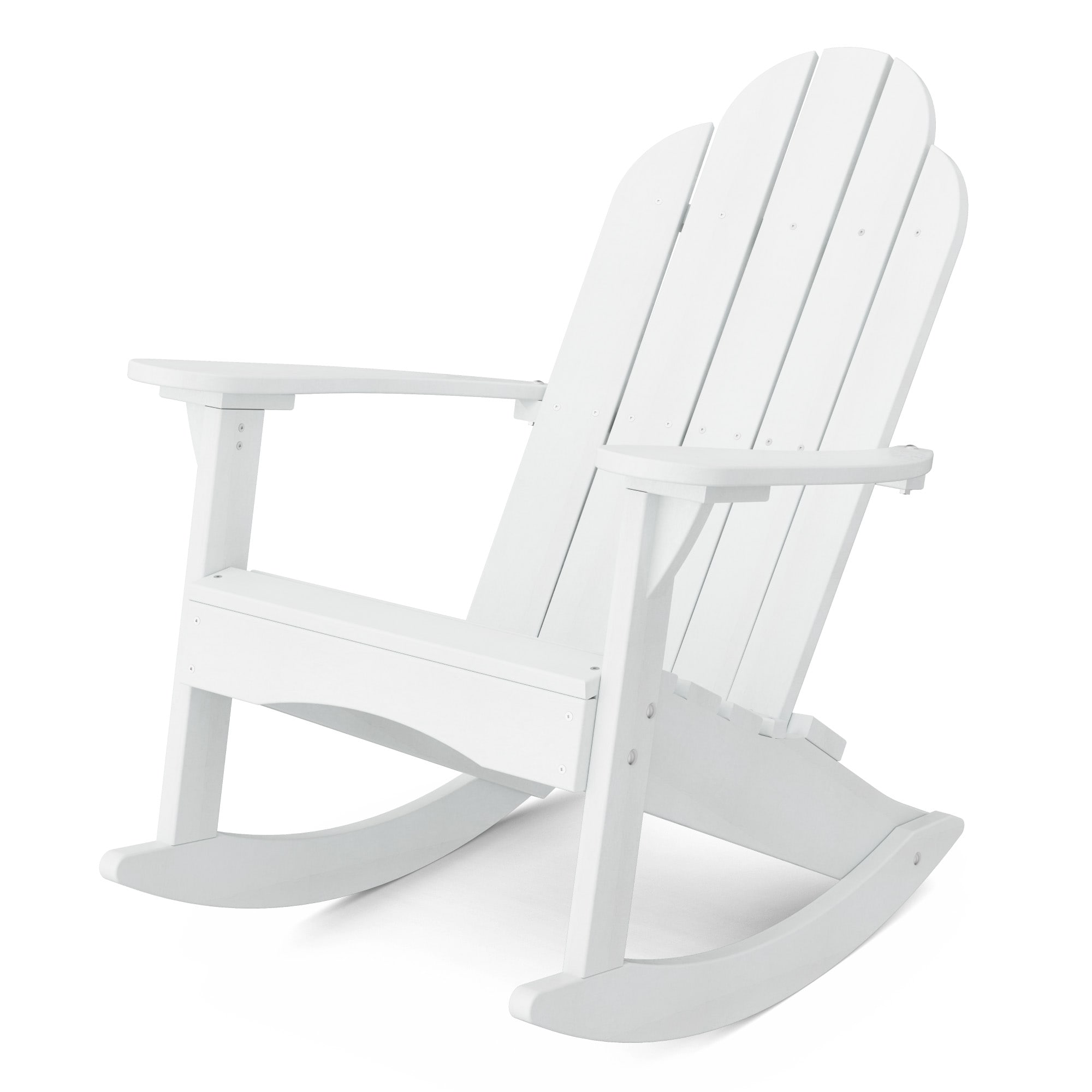 White Poly Lumber Classic Adirondack Rocking Chair