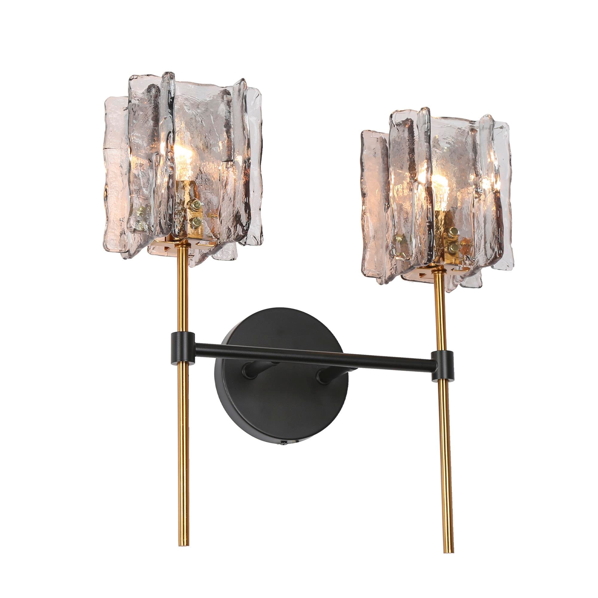 LNC AZQQA2LWS87W288 Exalted 13.7-in 2-Light Matte Black LED Modern/Contemporary Vanity Light Bar