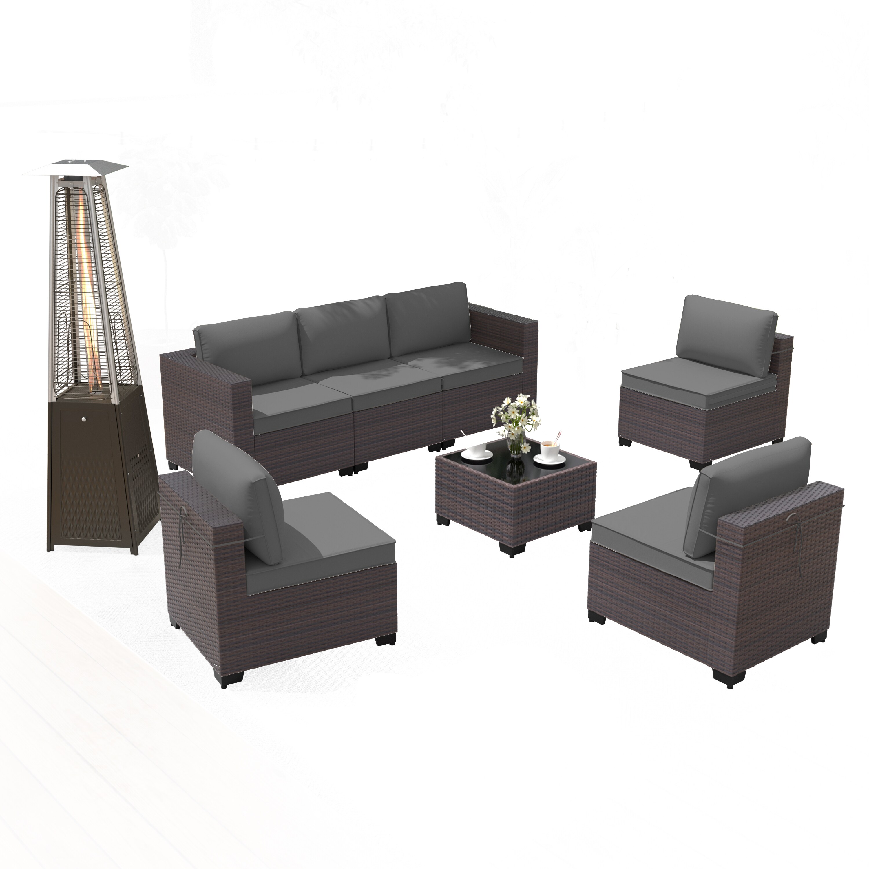 ALAULM LS-7PCS+PH-GREY Patio-Conversation-Sets - View #8