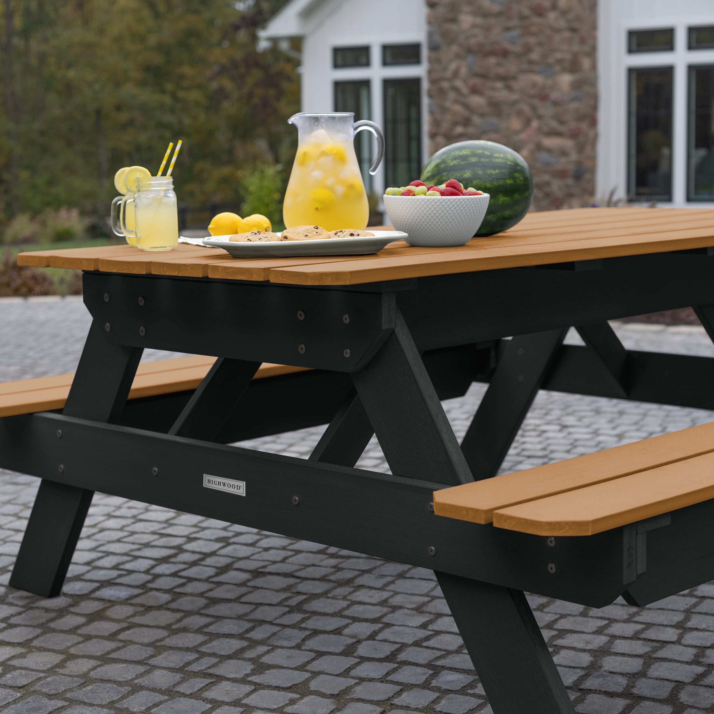 highwood 72-in Brown Recycled Plastic Rectangle Picnic Table AD