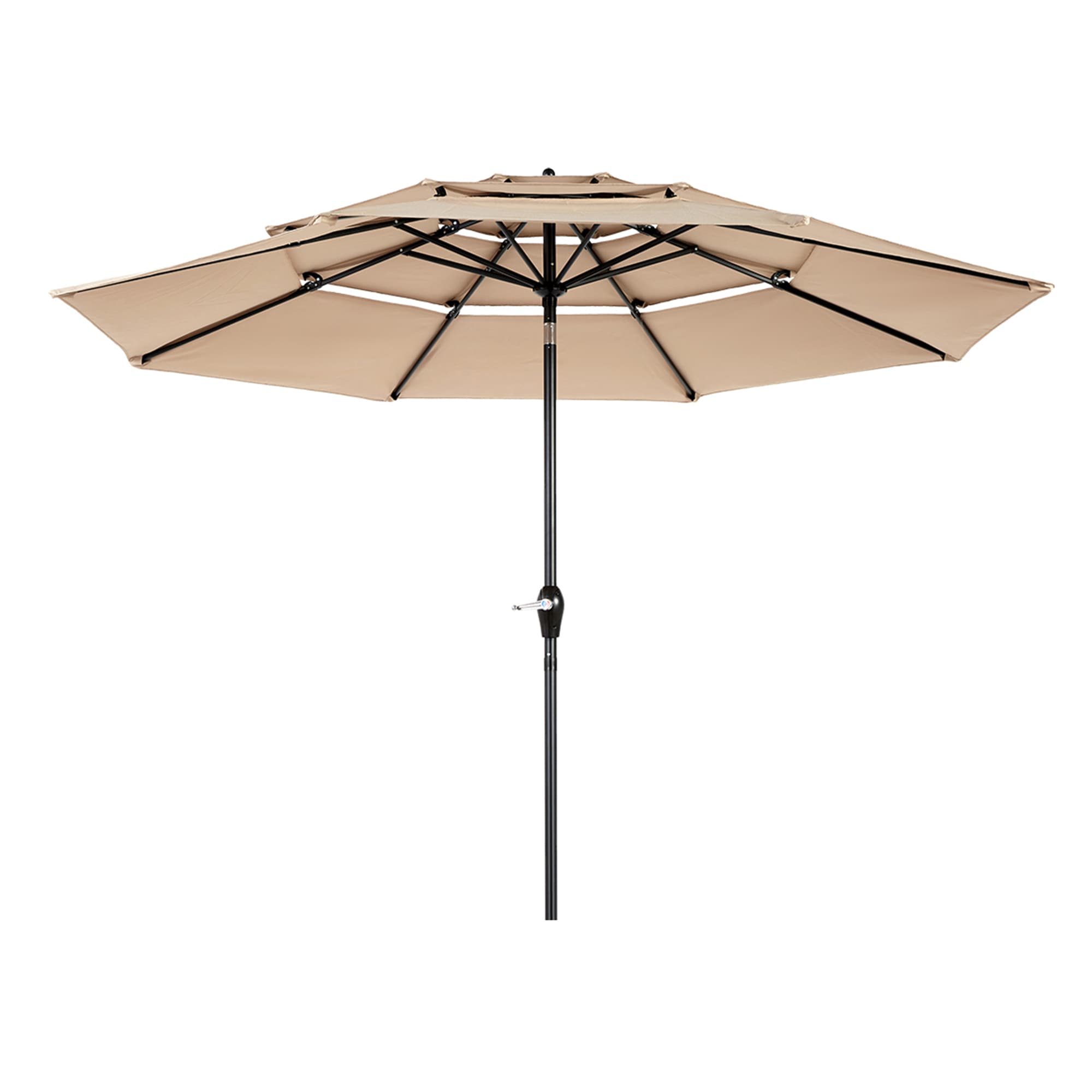 SINOFURN SYA810016BG 10-ft Aluminum Beige Auto-tilt Garden Patio Umbrella