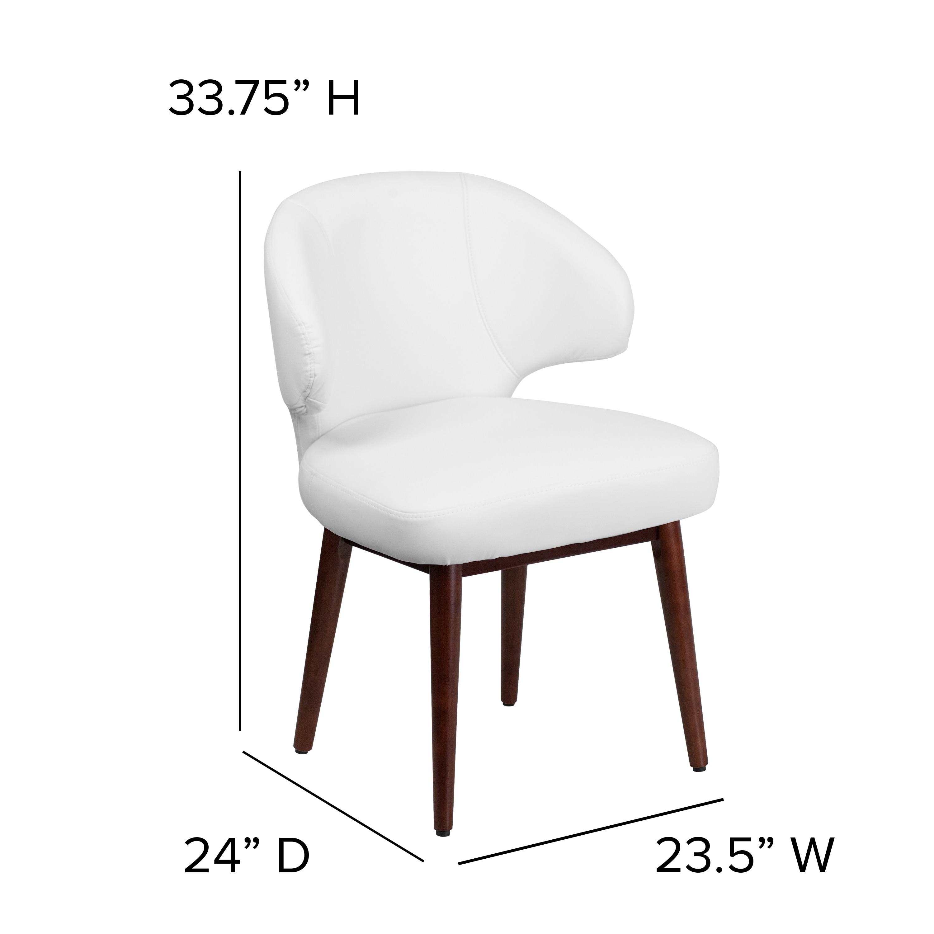 Flash Furniture Comfort Back Series White Leather Contemporary Faux ...