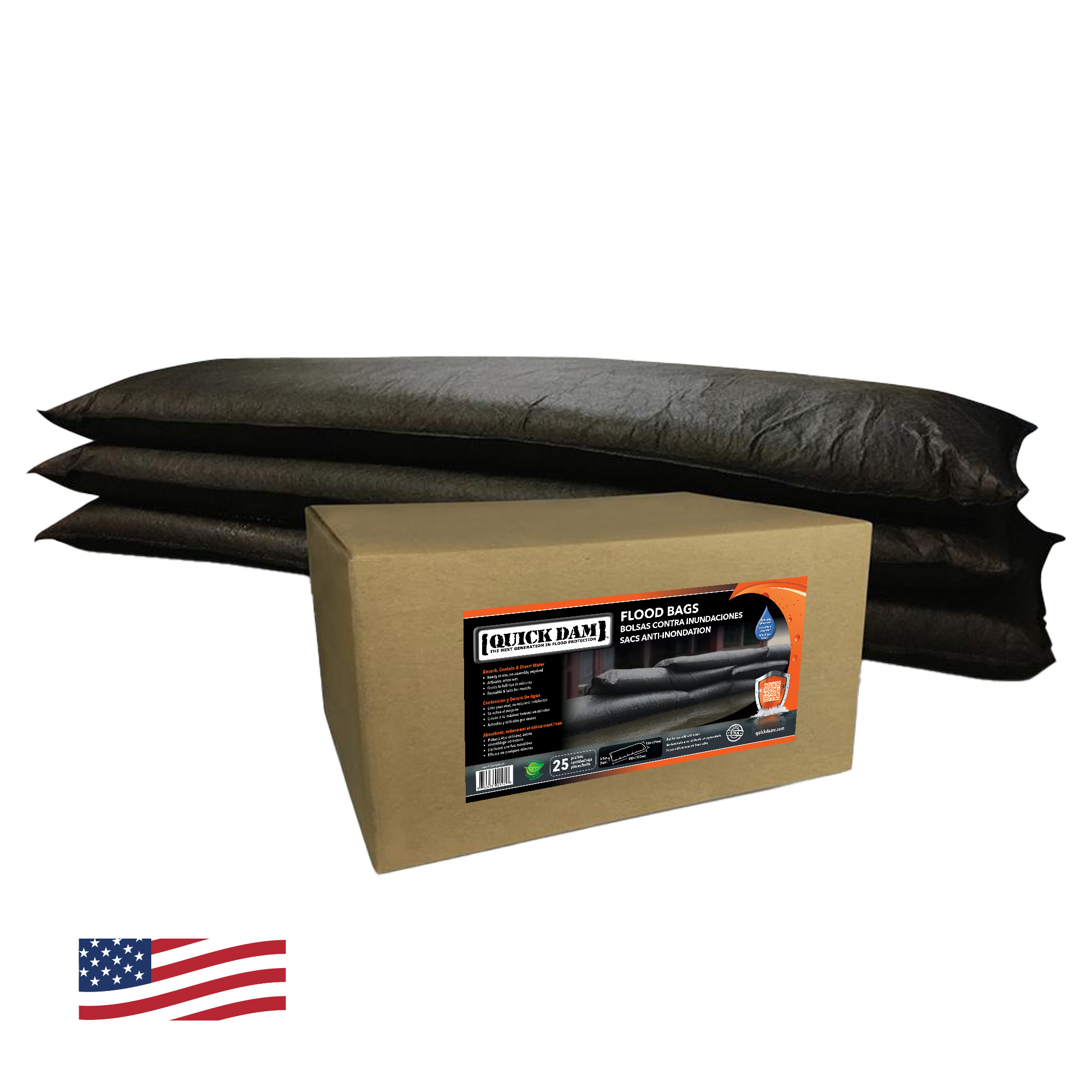 Quick Dam 25-Pack 48-in L x 12-in W Self-inflating Flood Bag Quick Dam 25-Pack 48-in L x 12-in W Self-inflating Flood Bag
