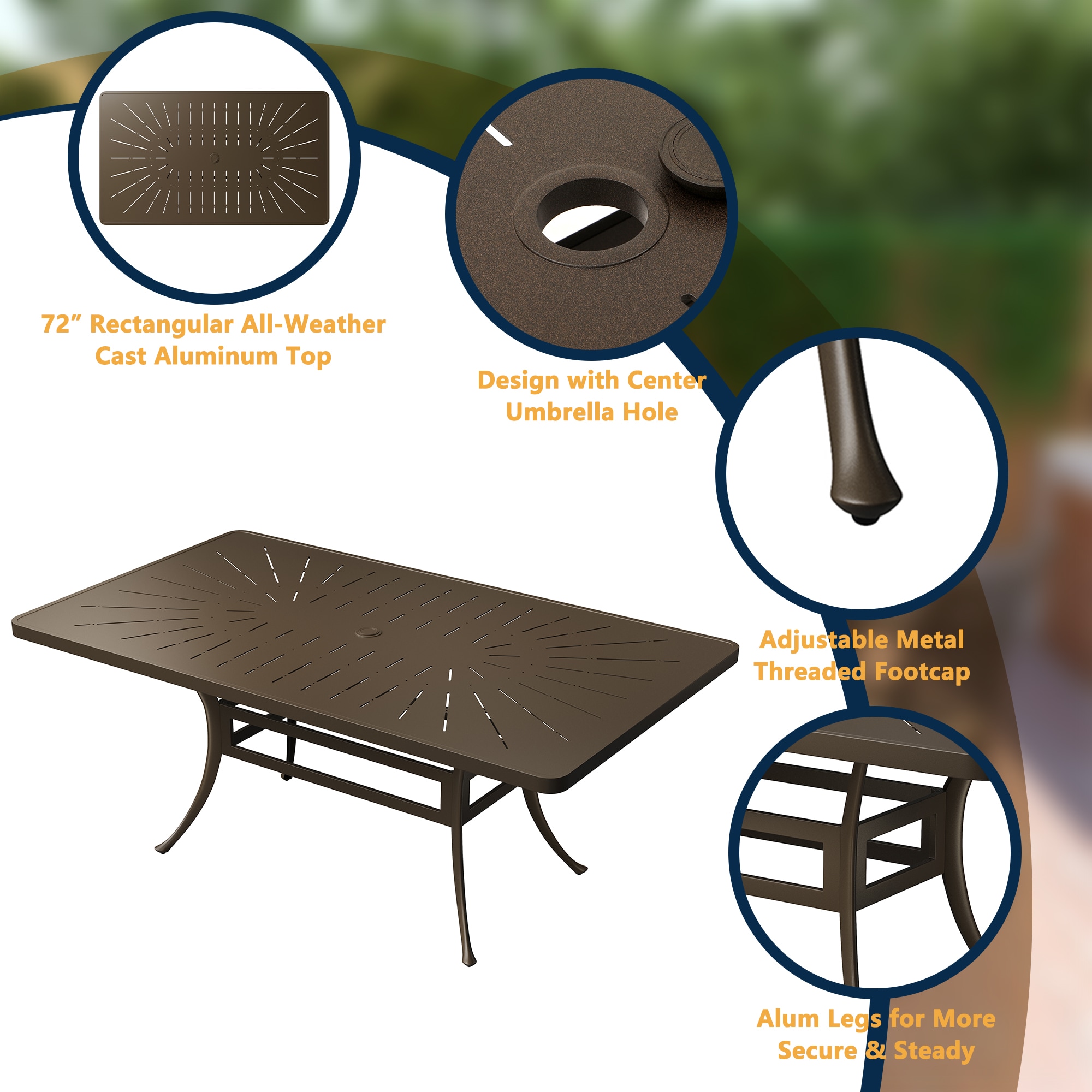Clihome CL-LD4272CXDT Patio-Tables - View #7