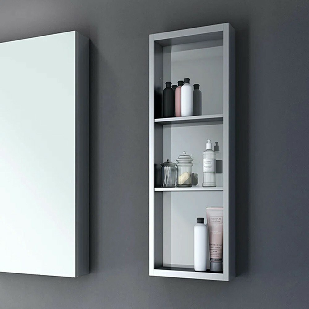 Modern Frameless Mirrored Aluminum Bathroom Medicine Cabinet