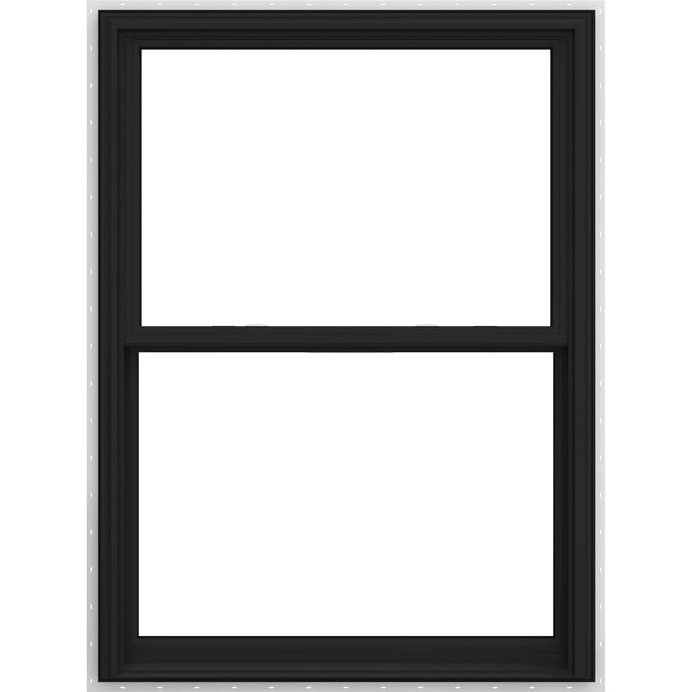 JELD-WEN LOWOLJW240200054 V-2500 35-1/2-in x 47-1/2-in Bronze White Vinyl New construction Double Hung Window Low-E argon Double Pane Glass (Full Screen Included)