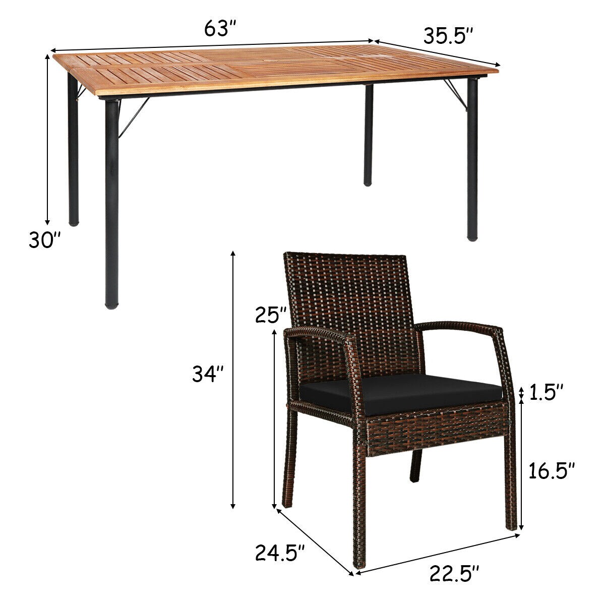 Forclover HBV-0680DK Patio-Dining-Sets - View #11