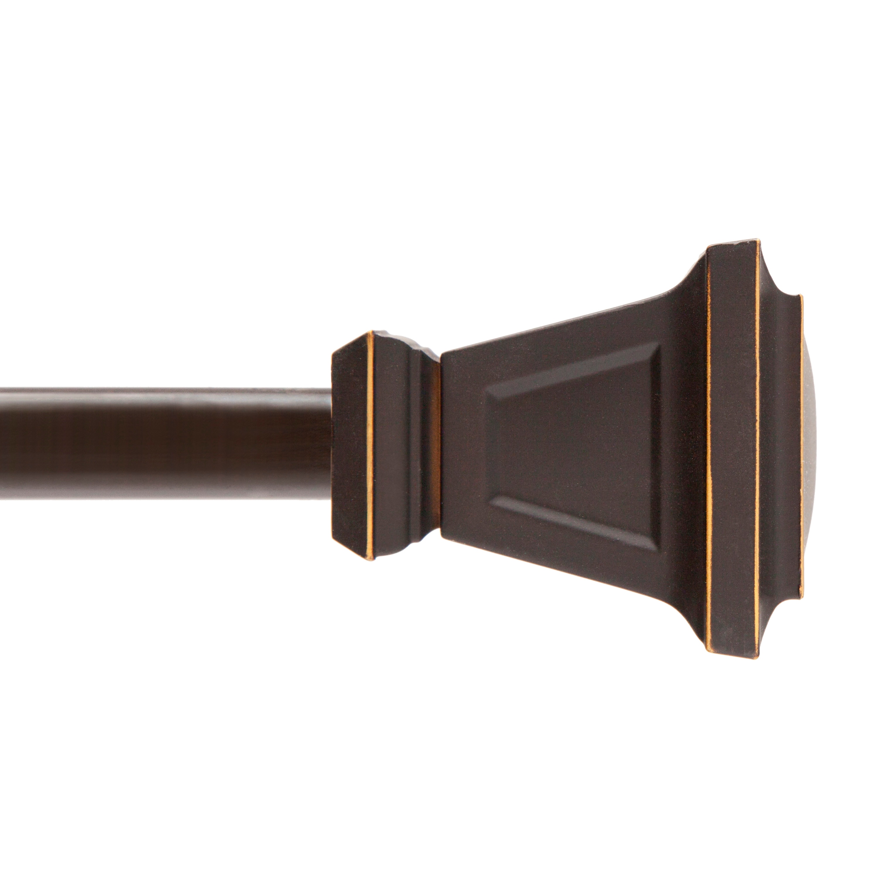 Kenney KN75352NP Seville 90-in to 130-in Oil Rubbed Bronze Steel Single curtain rod with Finials