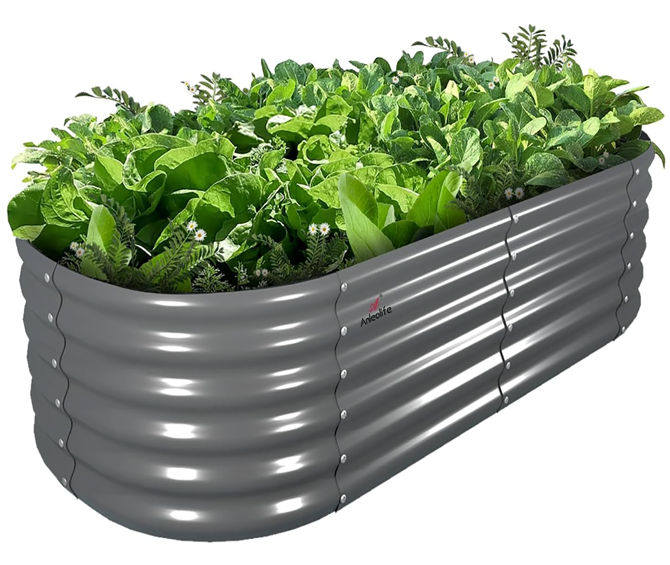Damerin RBSZYYX-13 72-in W x 24-in L x 18-in H Quartz Grey Metal Raised Garden Bed