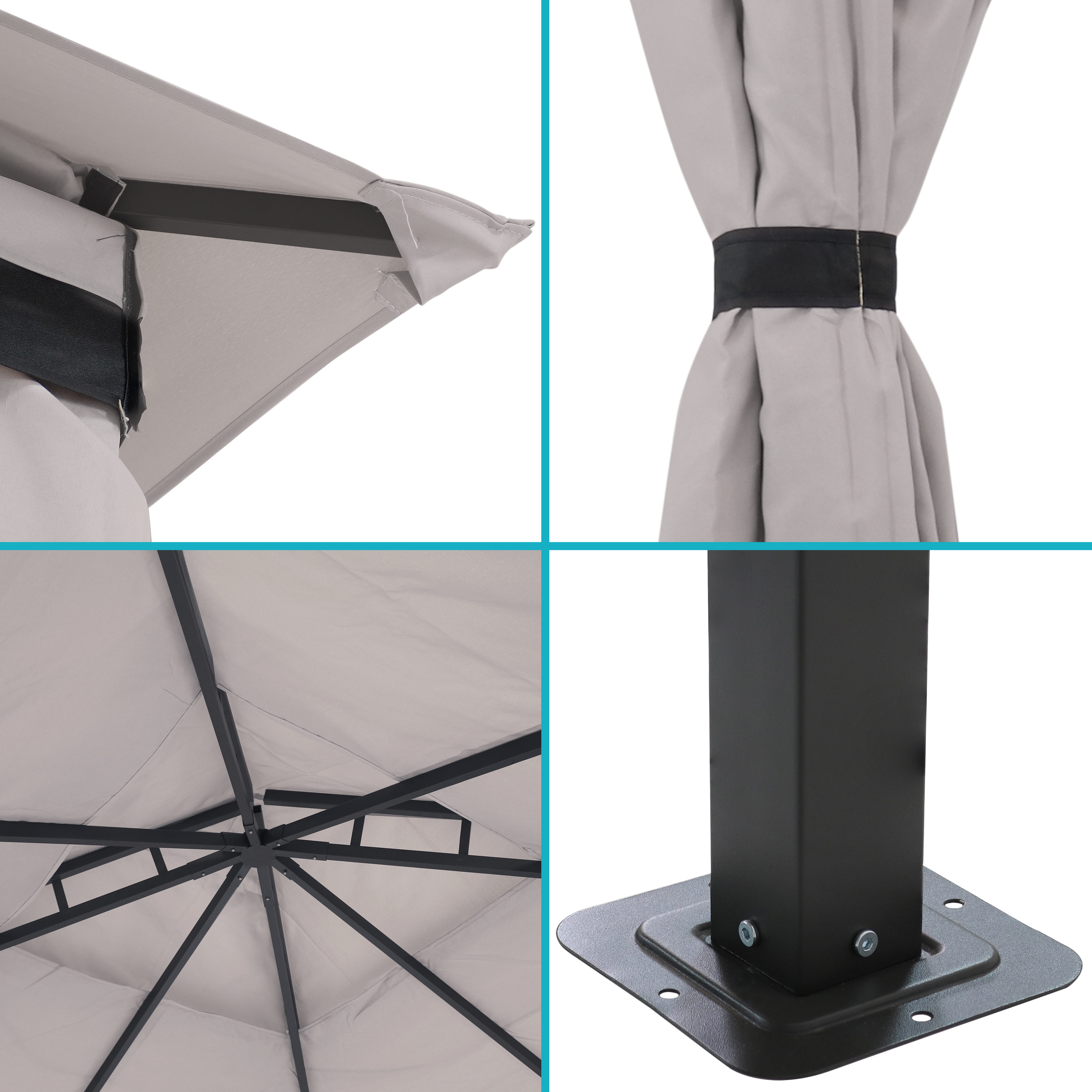 Gray 10' x 10' Soft-Top Patio Gazebo with Screens and Privacy Walls
