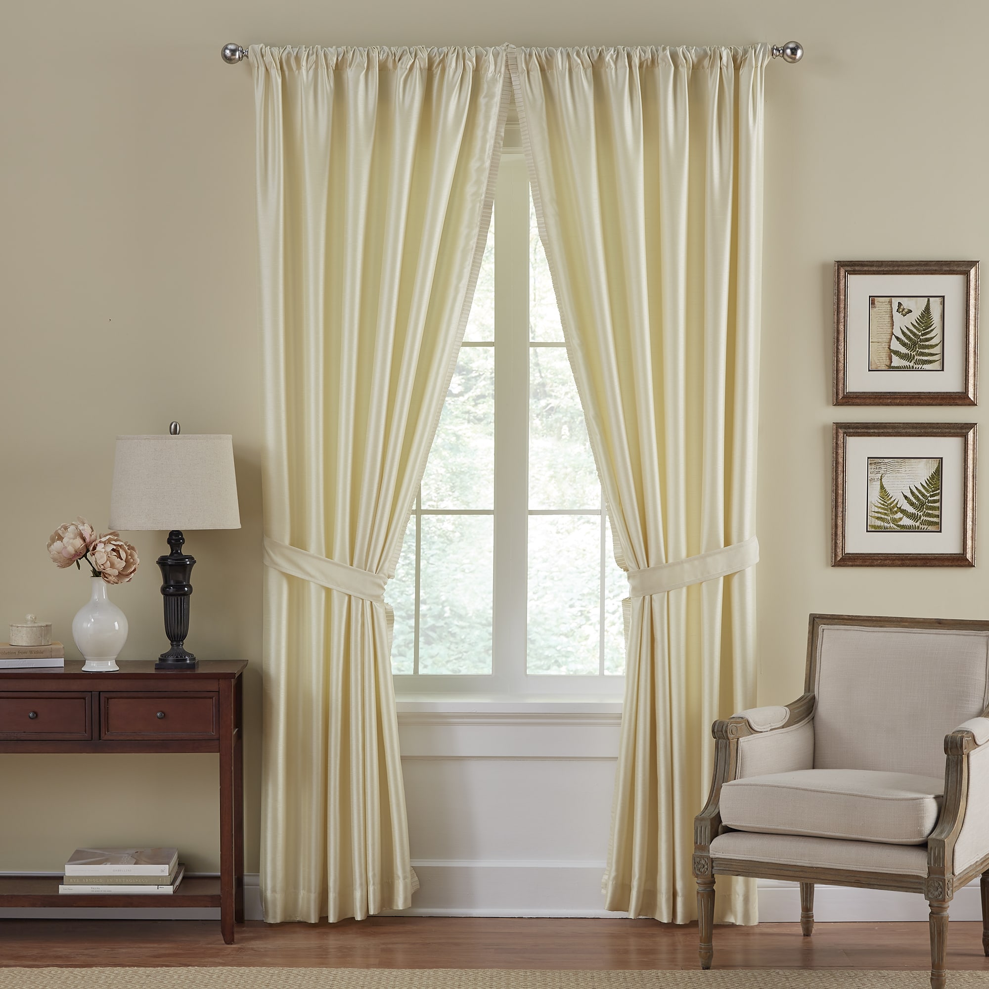 Elrene Home Fashions 026865577846 108-in Ivory Blackout Standard lined Rod pocket Single curtain panel