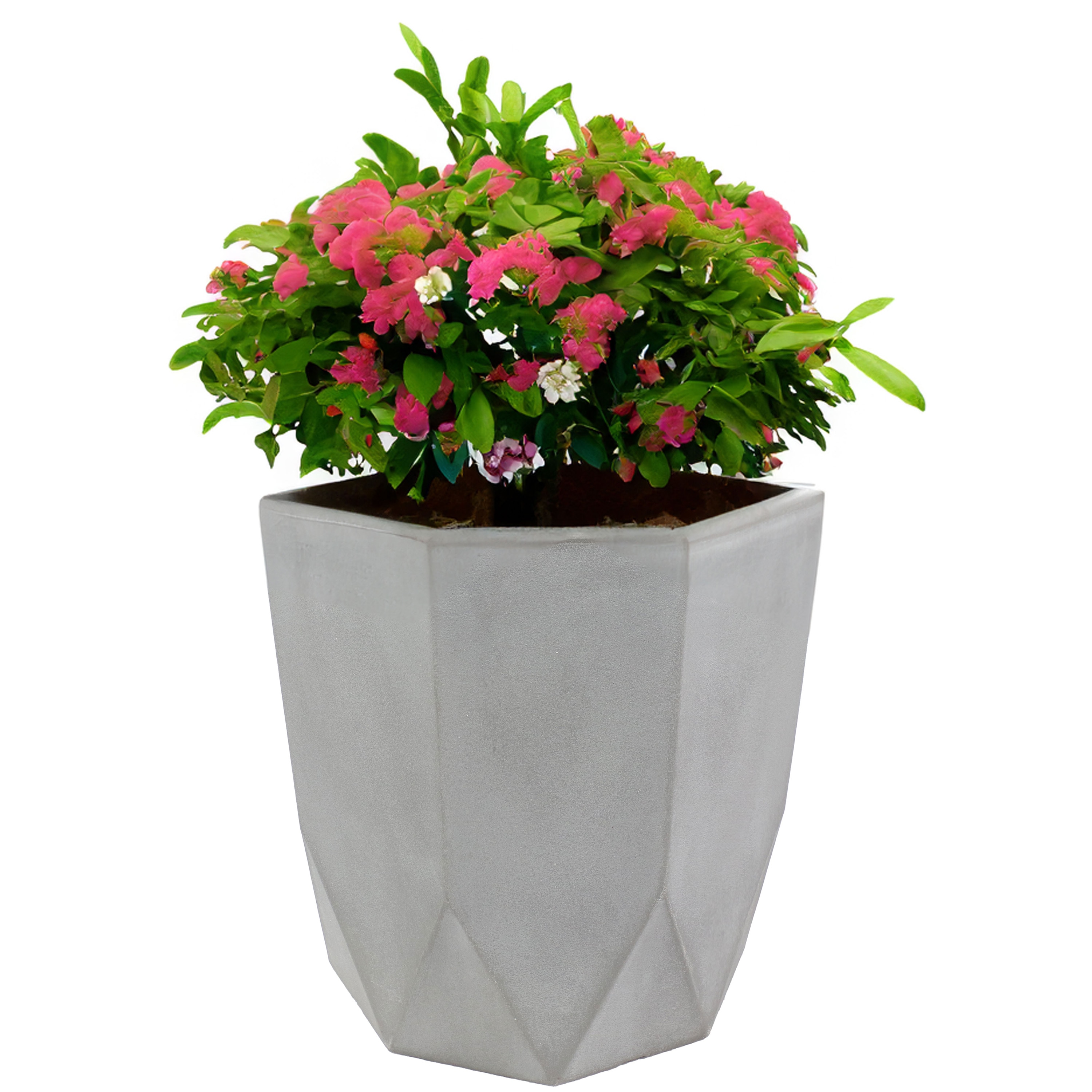 Sunnydaze Decor DG-885 13.25-in W Medium Gray Resin Indoor/Outdoor Planter with Drainage Holes