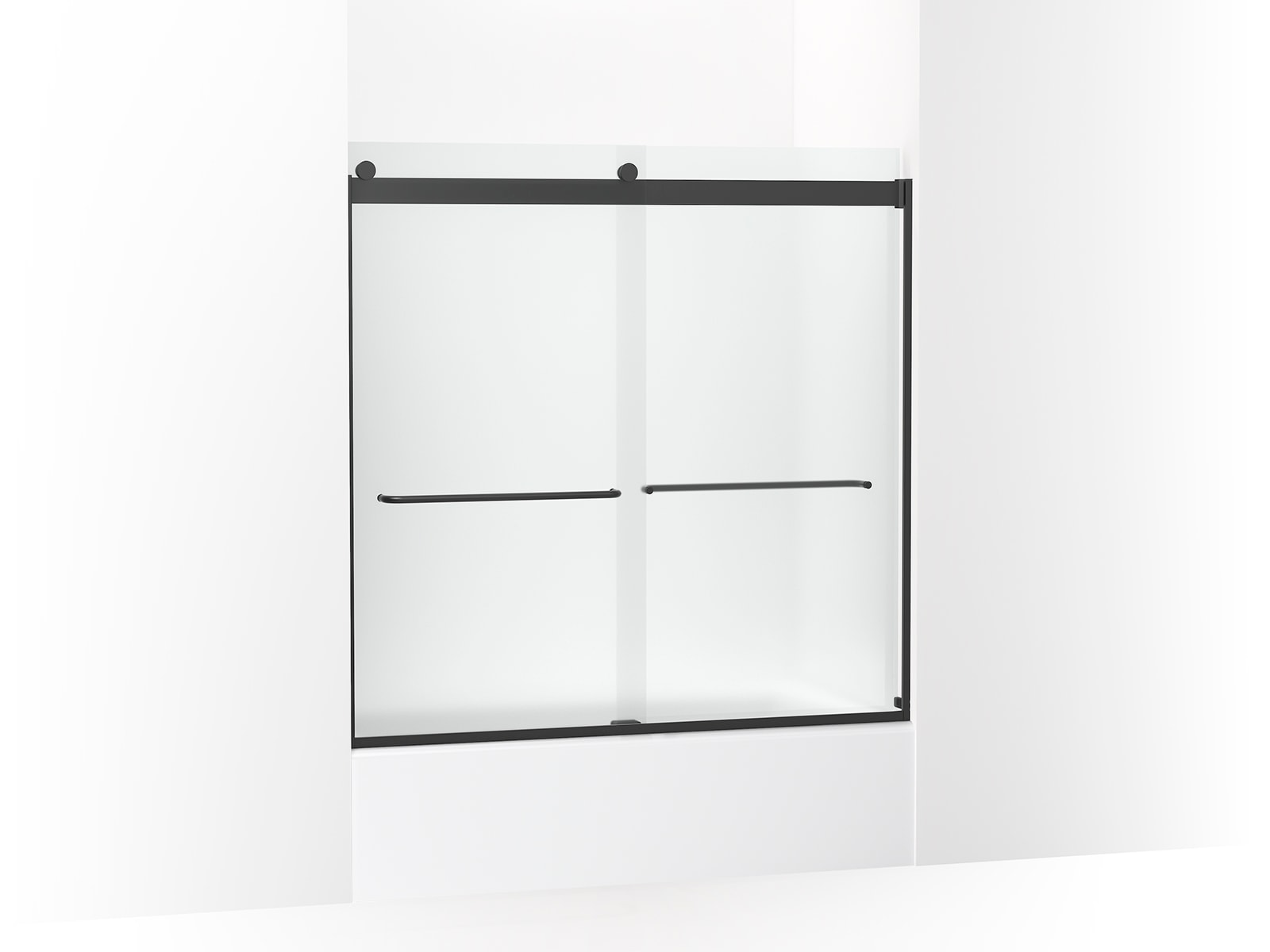 KOHLER K-706006-D3-BL Levity Matte Black 56-in to 60-in W x 59.75-in H Frameless Bypass Sliding Bathtub door