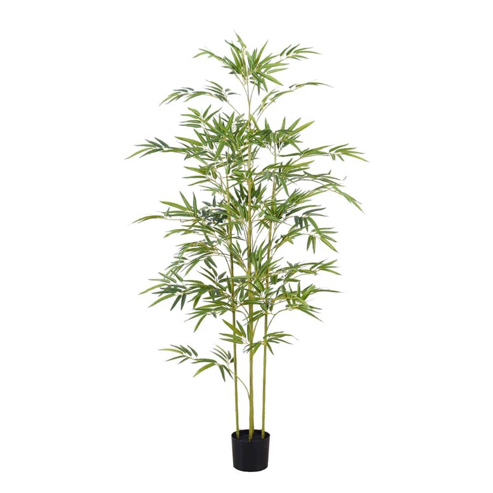 WhizMax WLS-FQZOL-MPGVM5XP Artificial Bamboo Tree Artificial Trees In Pot with Lifelike Trunk And Silk Leaves Faux Bamboo Tree Plants