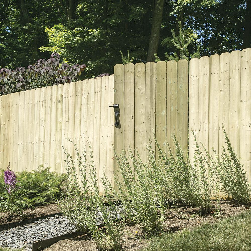 Severe Weather 3.5 ft x 8 ft Pressure Treated Spruce Pine Fir Dog Ear Stockade Fence Panel in the Wood Fence Panels department at Lowes