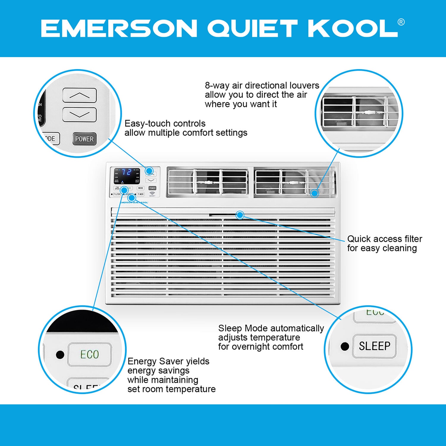Emerson Quiet Kool EATC8RE1T Wall-Air-Conditioners - View #8