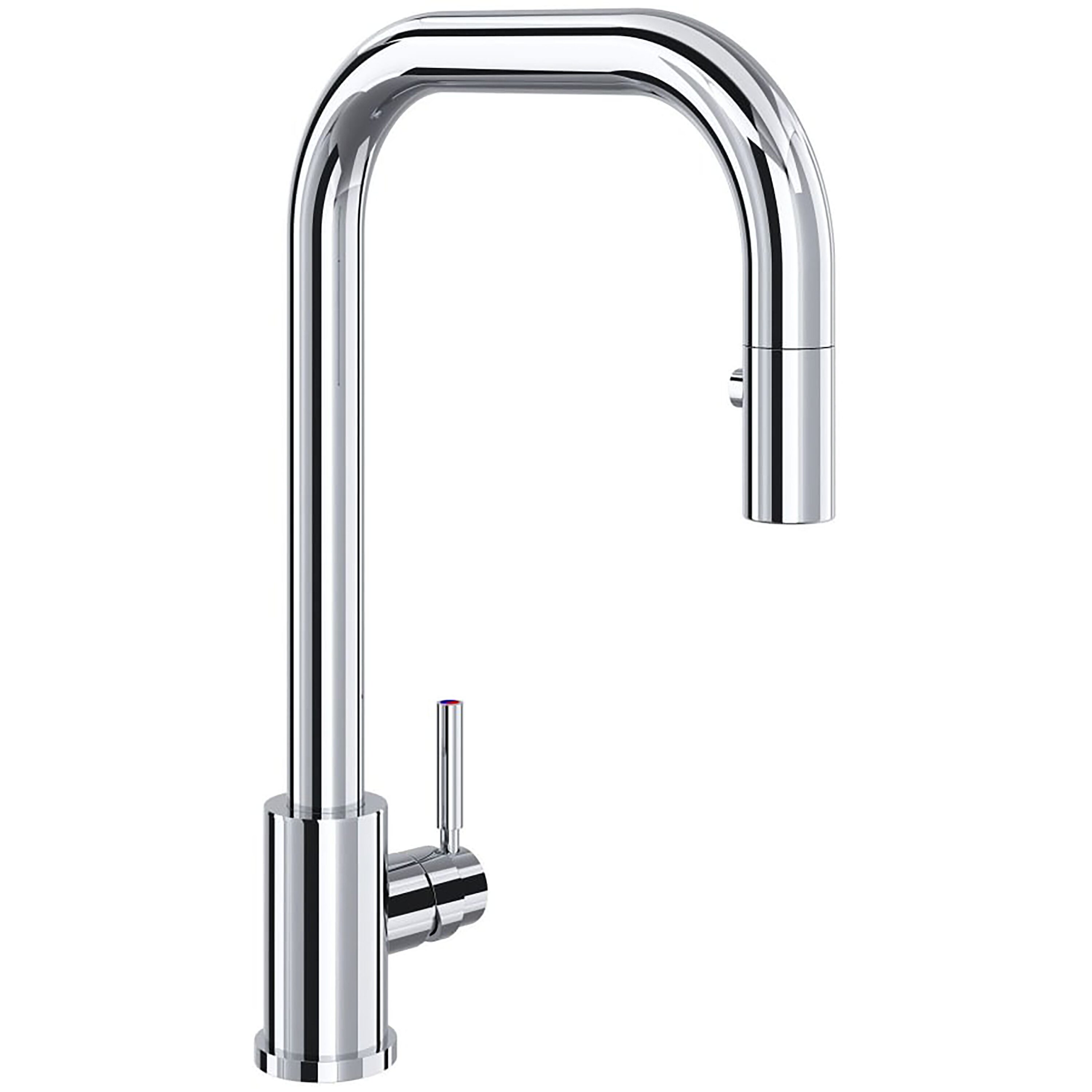 Rohl U.4046L-APC-2 Polished Chrome Single Handle Deck-mount Kitchen Faucet with Sprayer