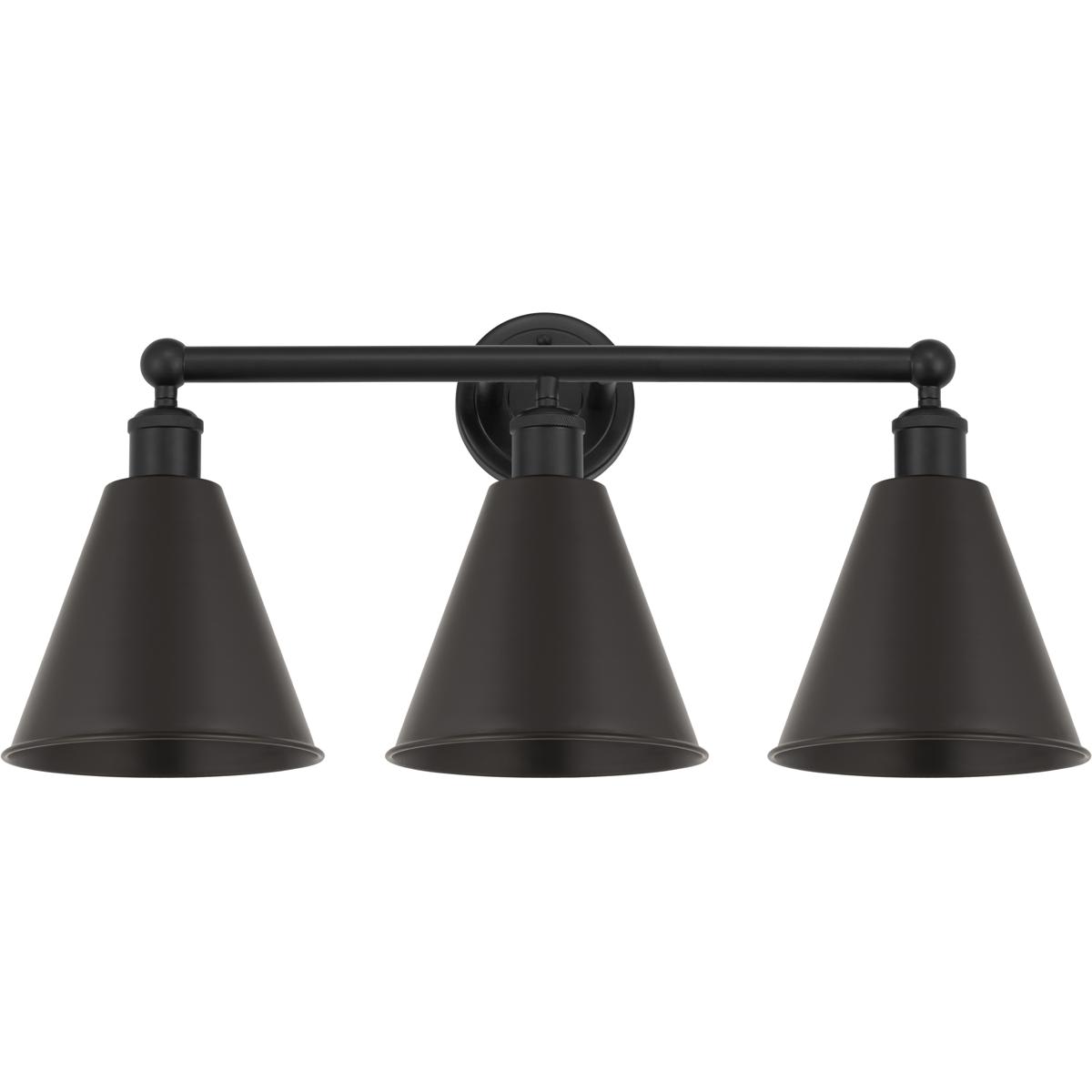 Innovations Lighting 2621865 616-3W-BK-MBC-8-BK Ballston Cone Bathroom Vanity Light