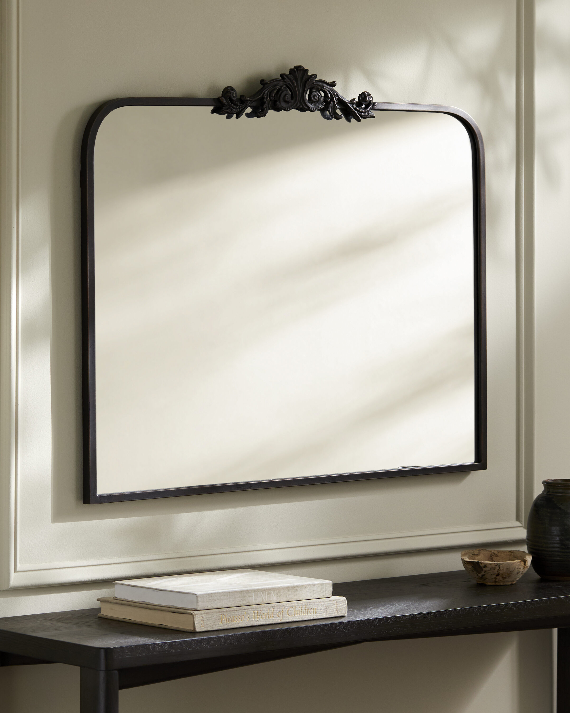 Surya RAL002-2936 36-in W x 29.0-in H Arch Black Framed Wall Mirror