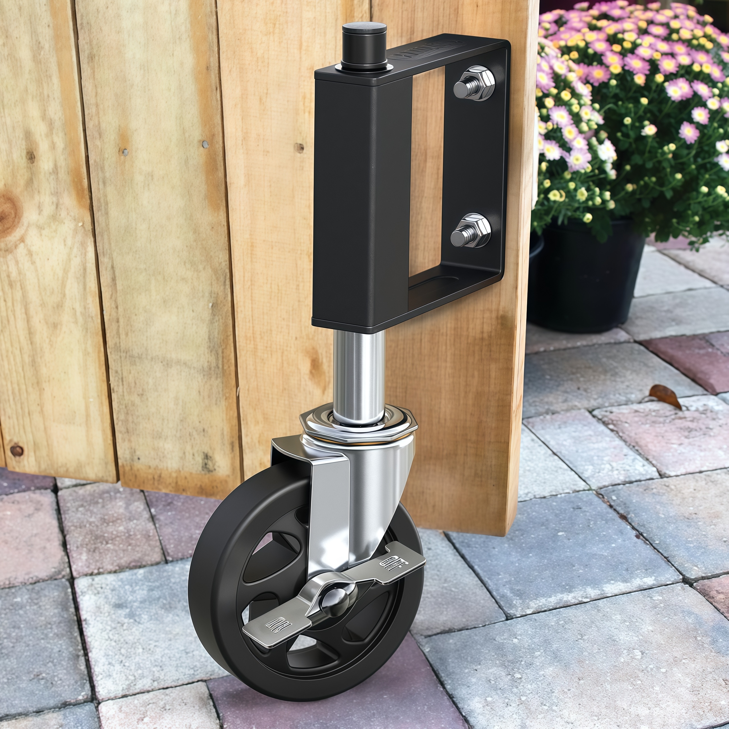 Numhew 1.73in Spring Loaded Swivel Black Gate Caster Wheel 220lb ...