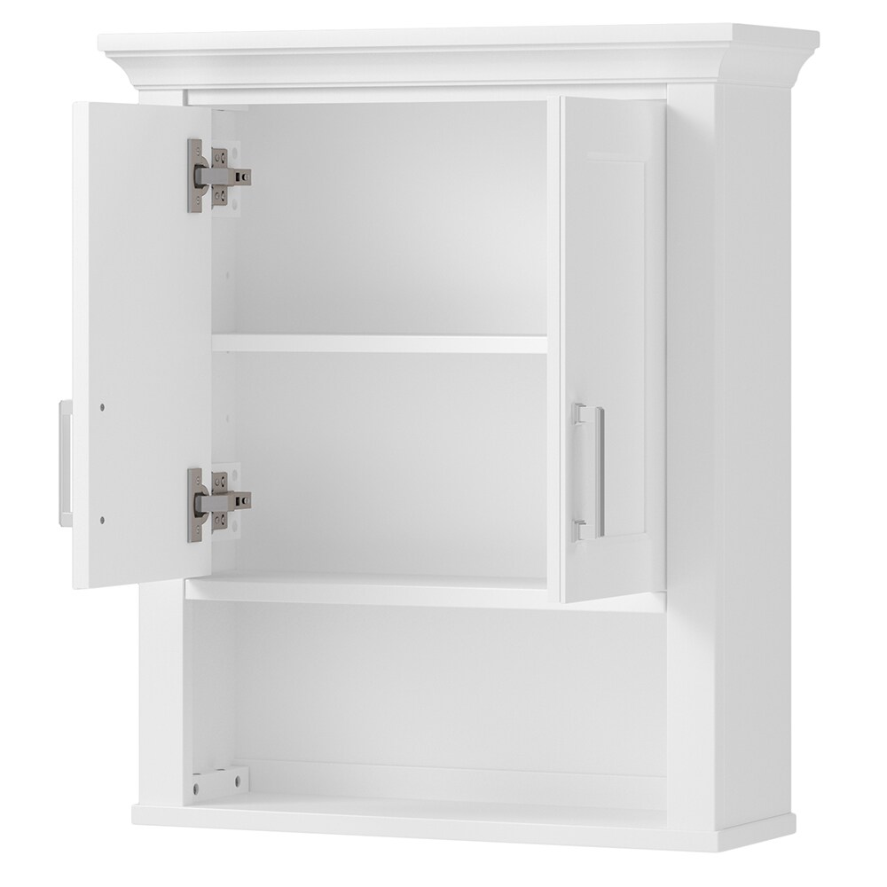 CRAFT + MAIN Hollis 24-in x 28-in x 8-in White Soft Close Bathroom Wall Cabinet
